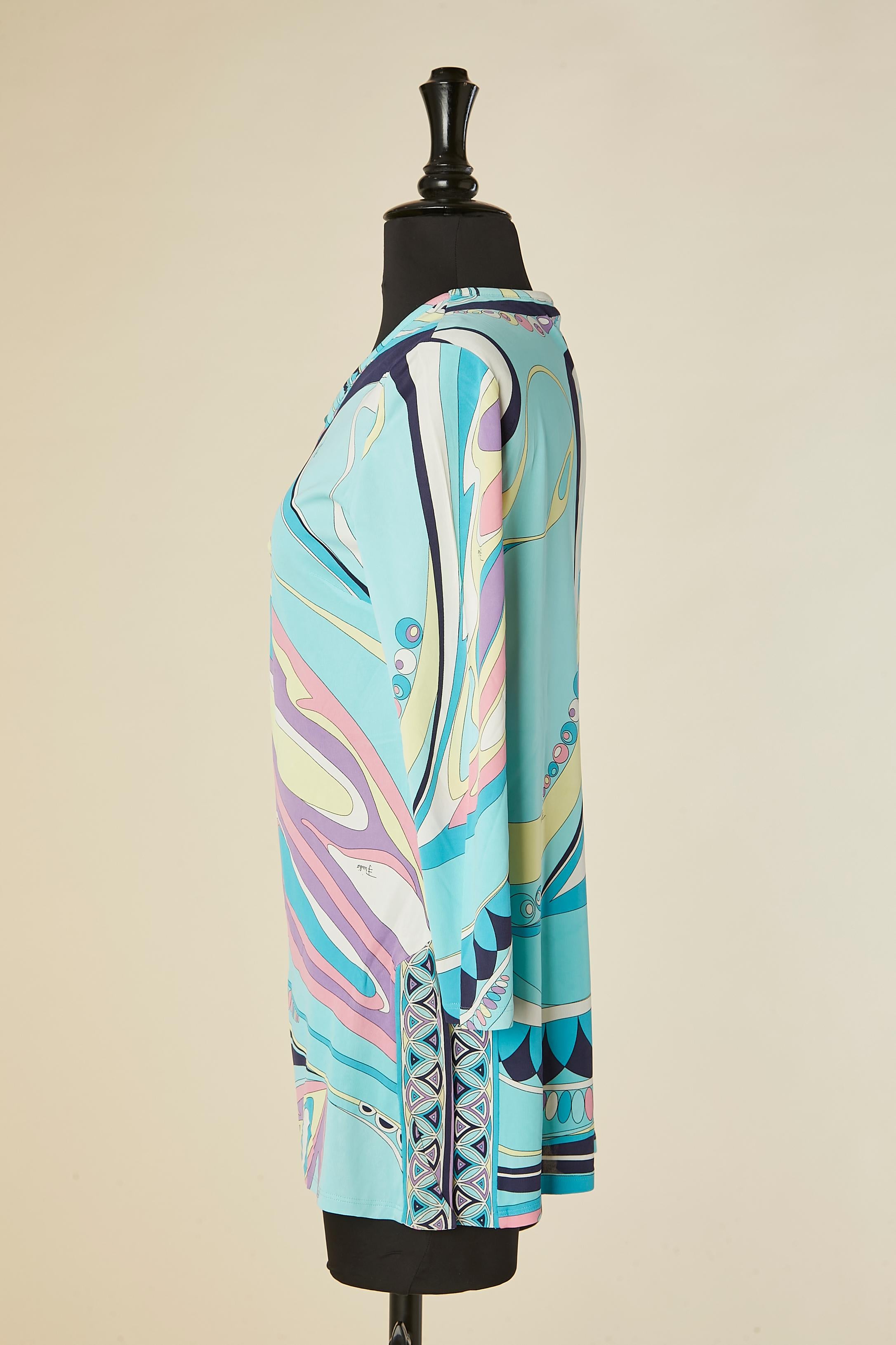 Printed rayon top EMILIO PUCCI In Good Condition For Sale In Saint-Ouen-Sur-Seine, FR