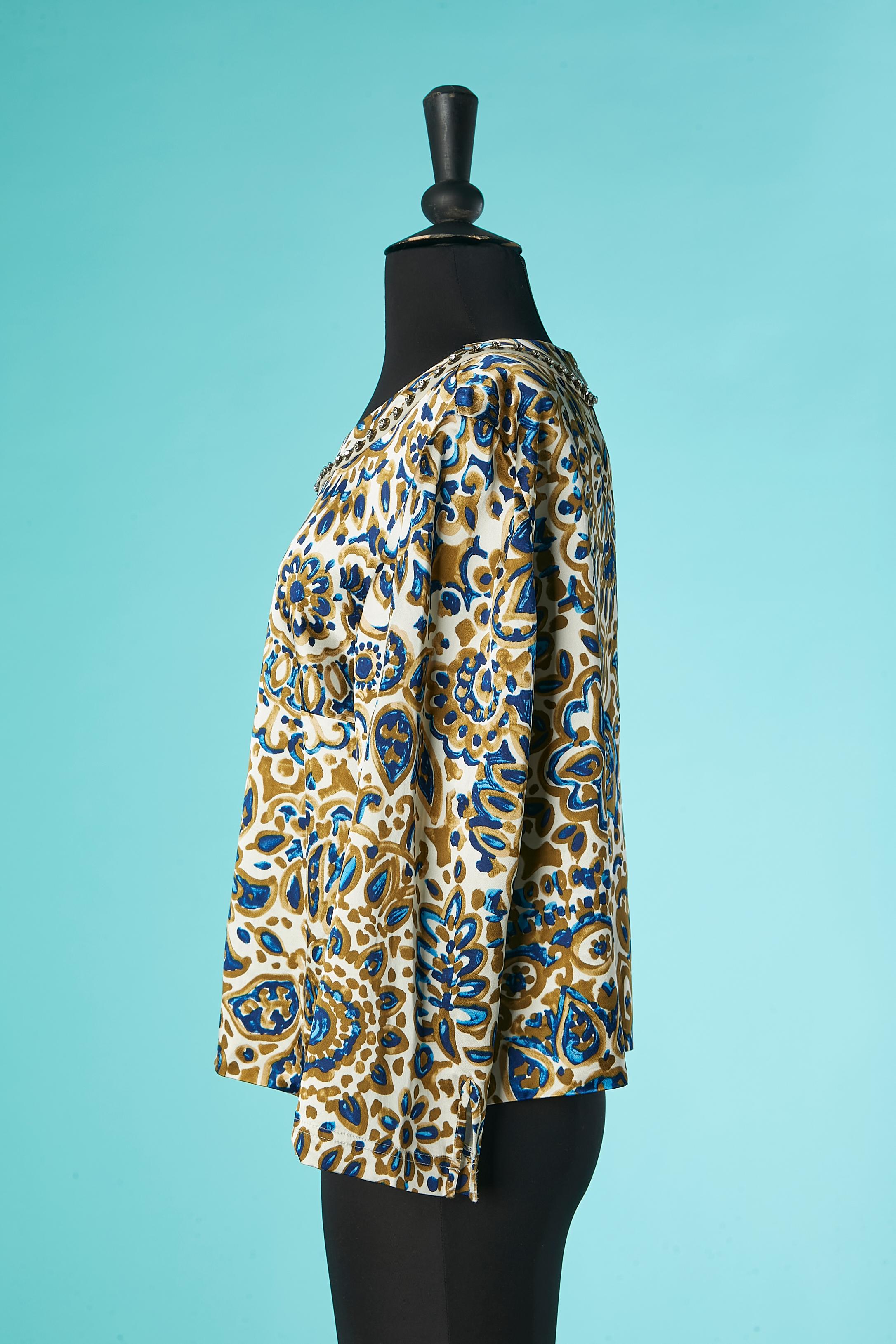 Women's Printed rayon top with rhinestone around the neck Chloé  For Sale