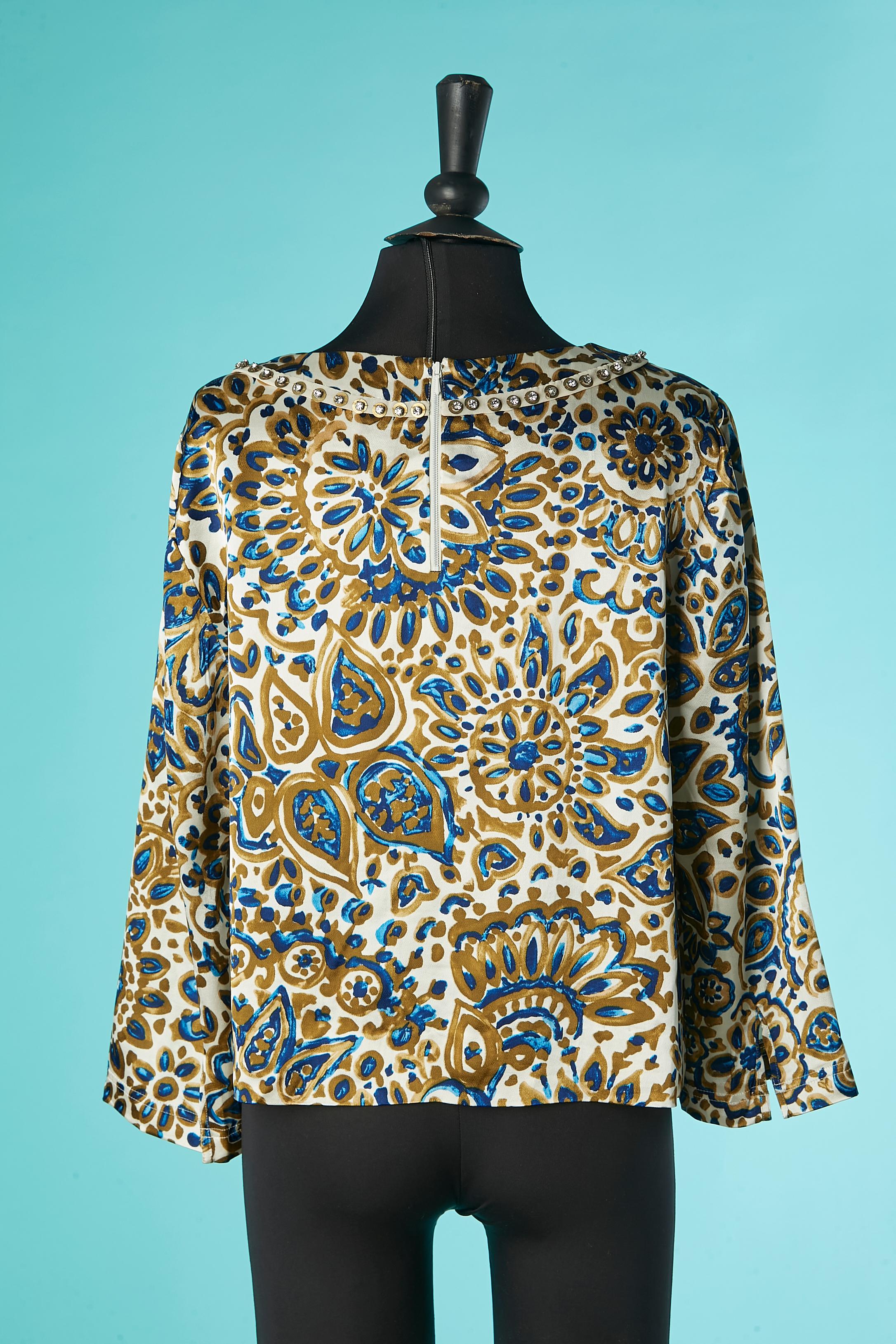 Printed rayon top with rhinestone around the neck Chloé  For Sale 1