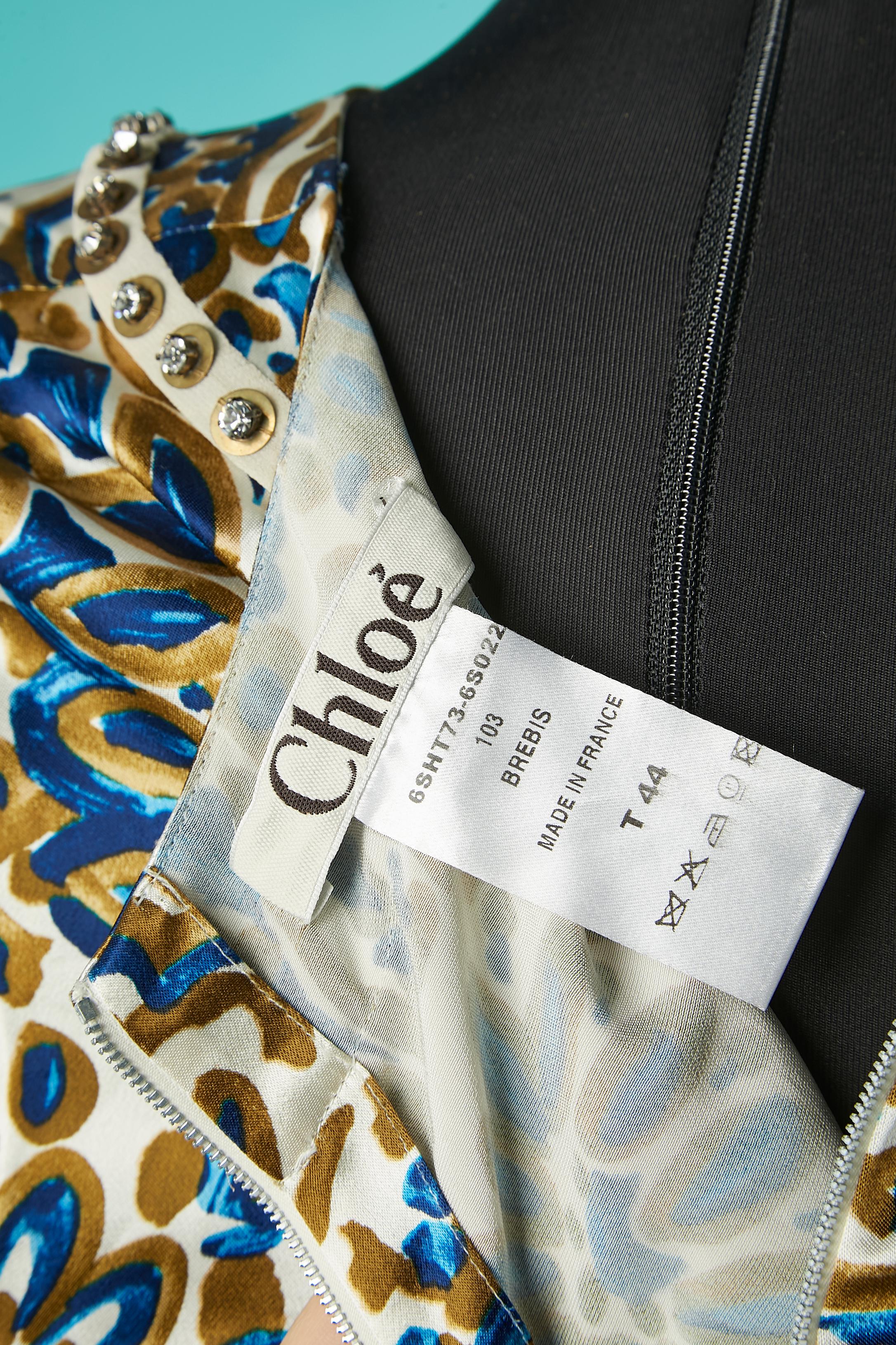 Printed rayon top with rhinestone around the neck Chloé  For Sale 3