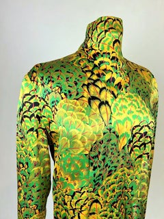 Printed satin blouse by Pierre Balmain Haute Couture - France Circa 1980