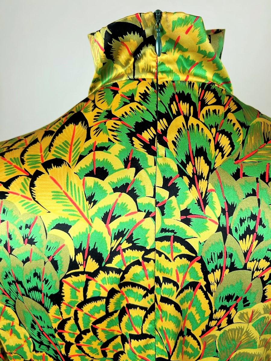 Printed satin blouse by Pierre Balmain Haute Couture - France Circa 1980 For Sale 2