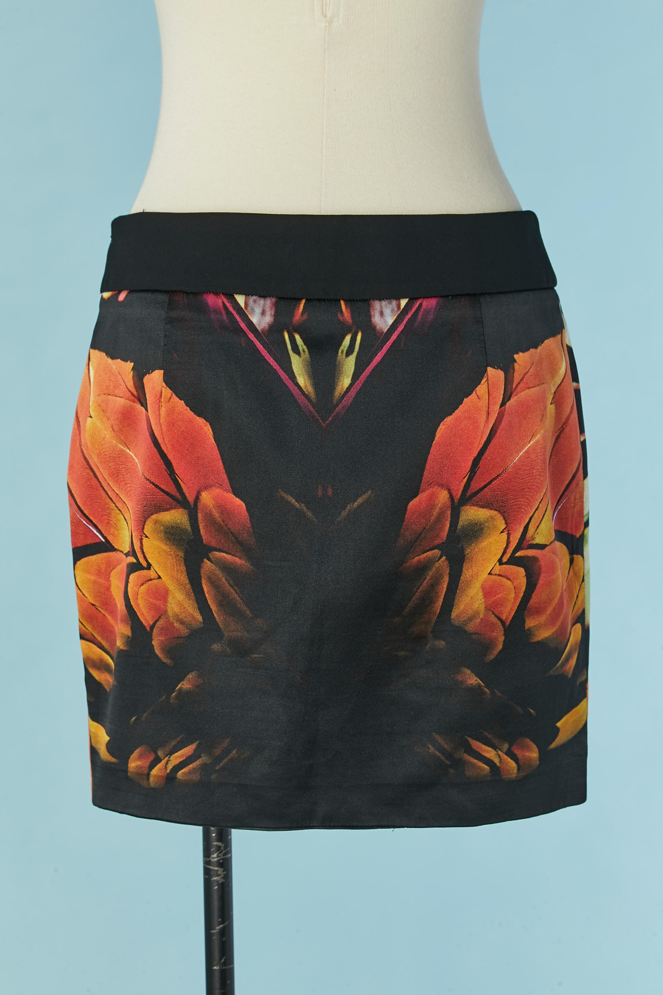 Printed satin short skirt Barbara Bui In Excellent Condition For Sale In Saint-Ouen-Sur-Seine, FR