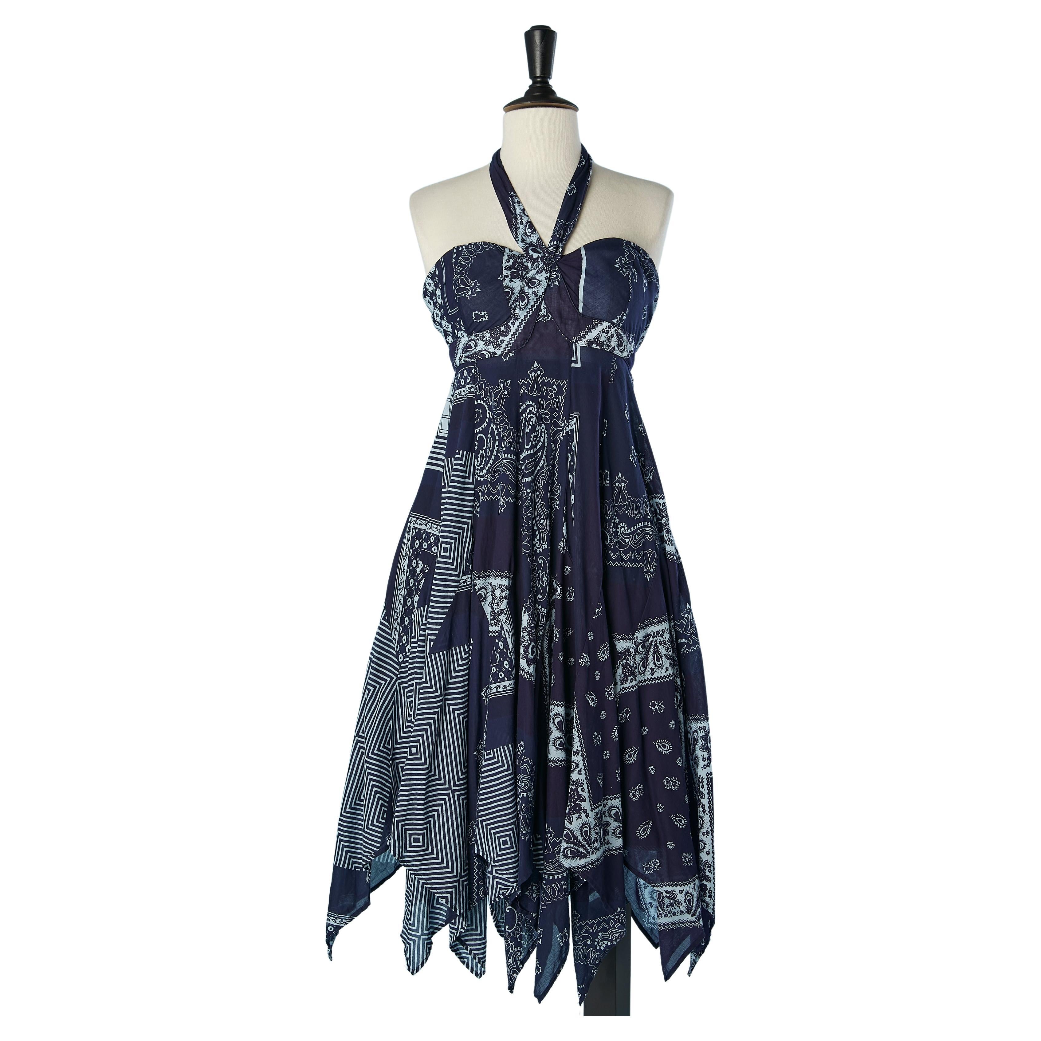 Printed scarf cotton summer dress McQ Alexander McQueen  For Sale