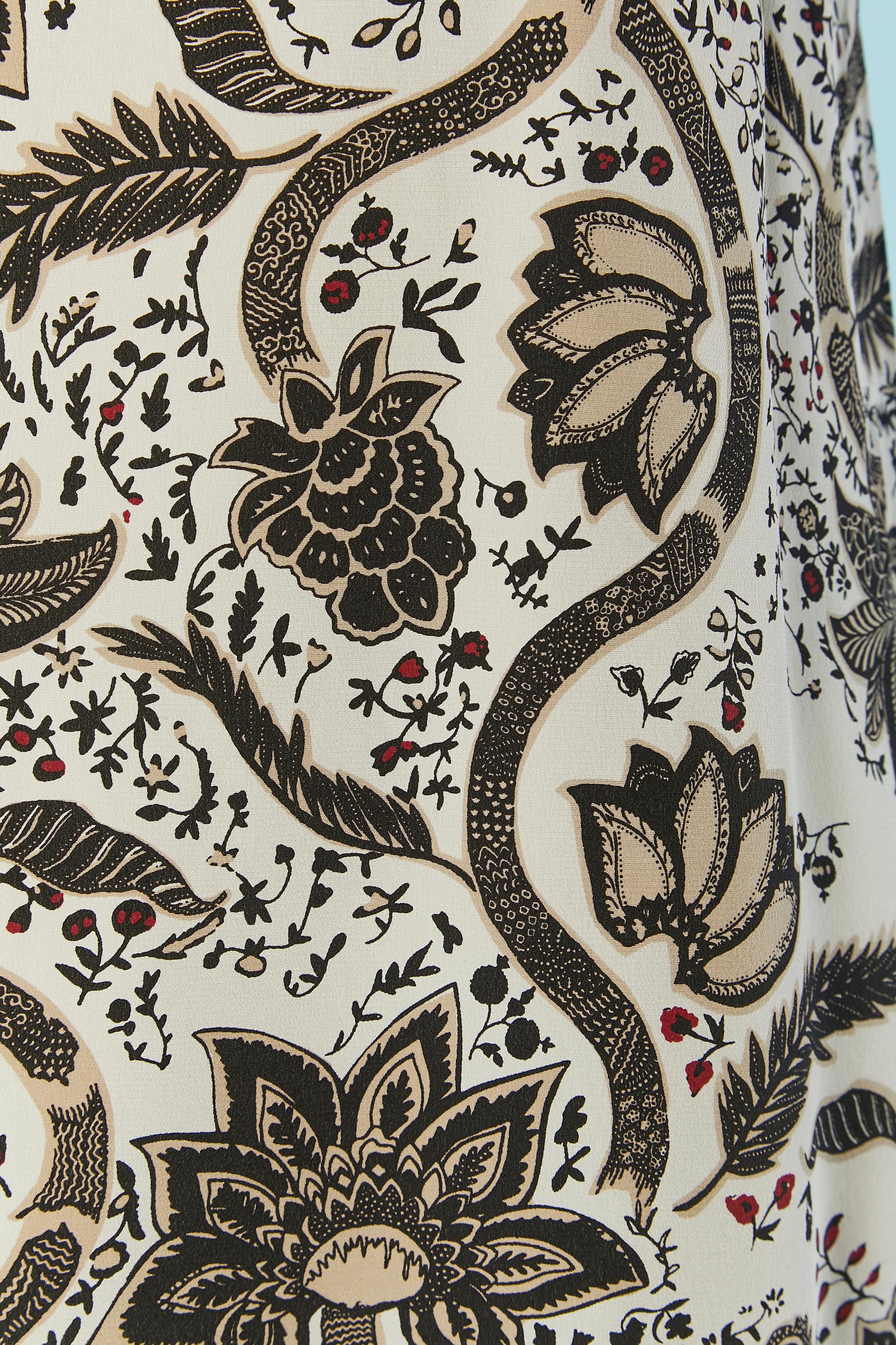 Black Printed silk and black jersey tank top BARBARA BUI For Sale