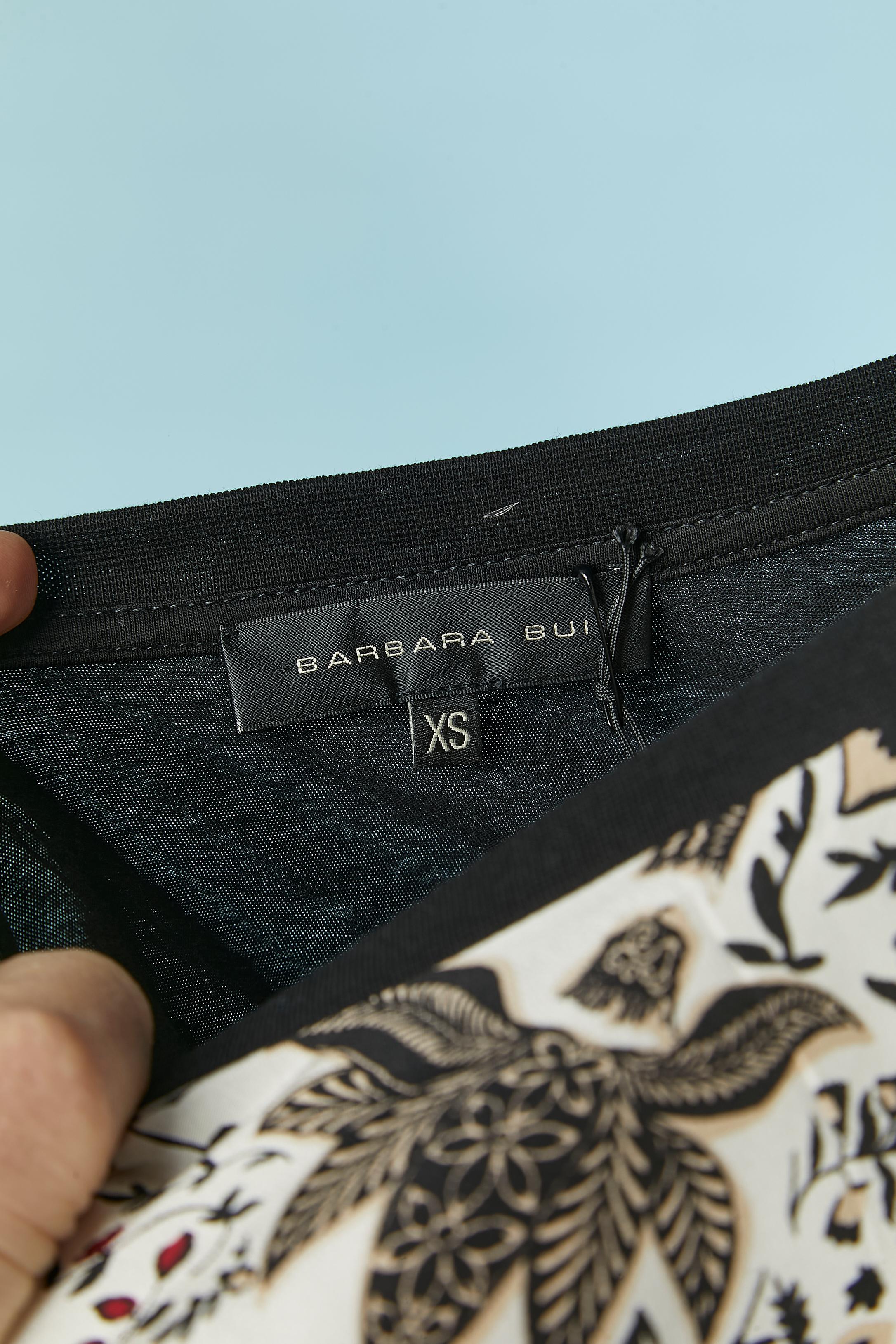 Printed silk and black jersey tank top BARBARA BUI For Sale 1