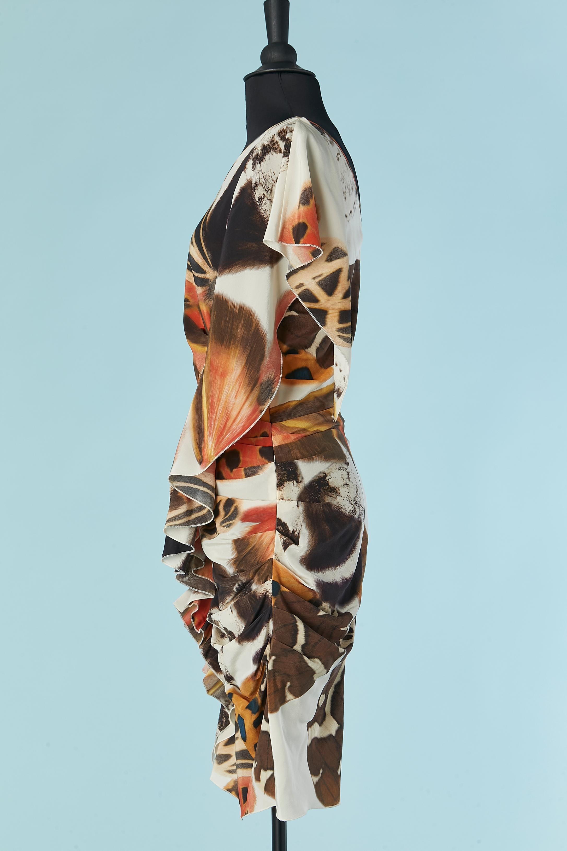 Women's Printed silk asymmetrical cocktail dress BLUMARINE For Sale