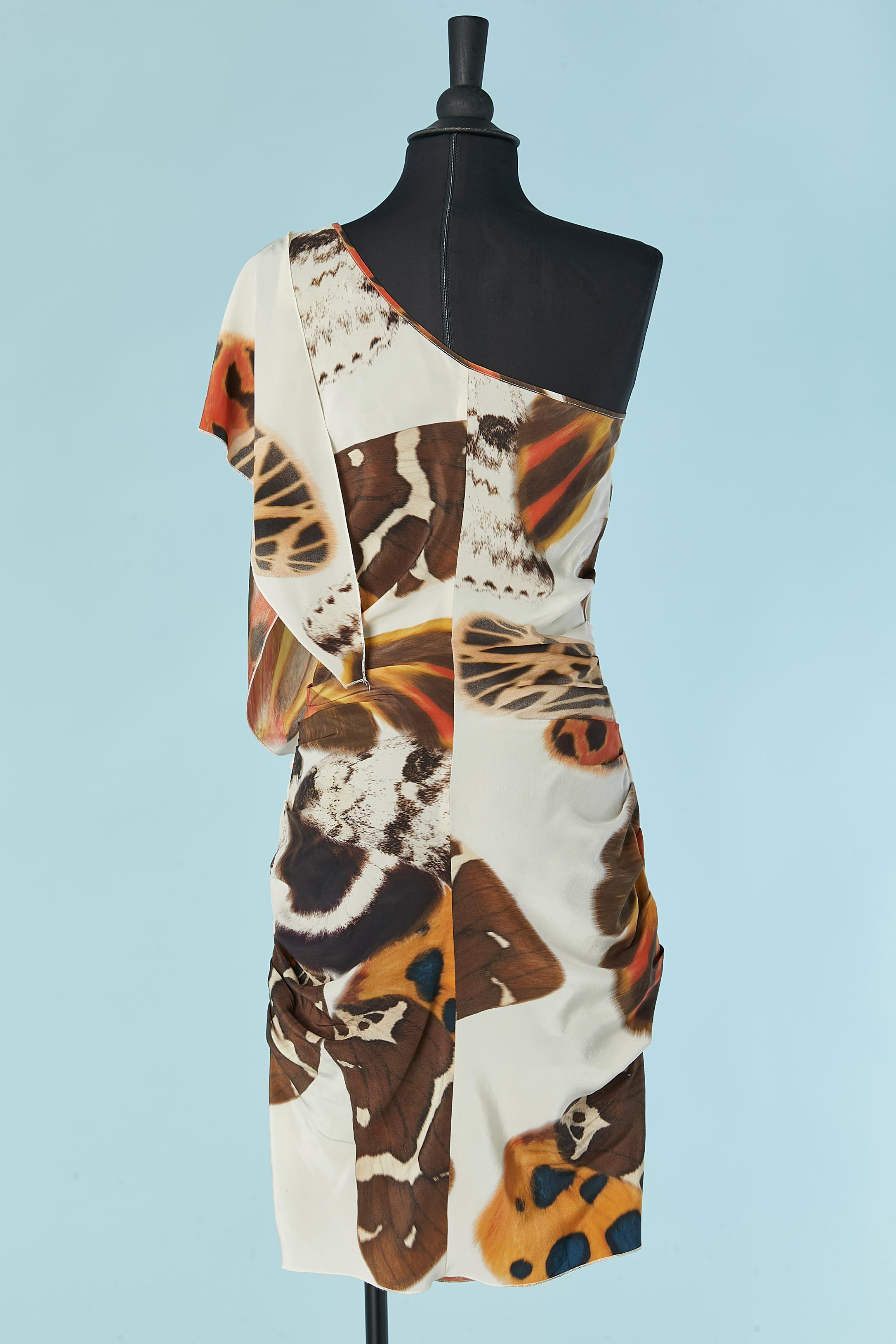 Printed silk asymmetrical cocktail dress BLUMARINE For Sale 1