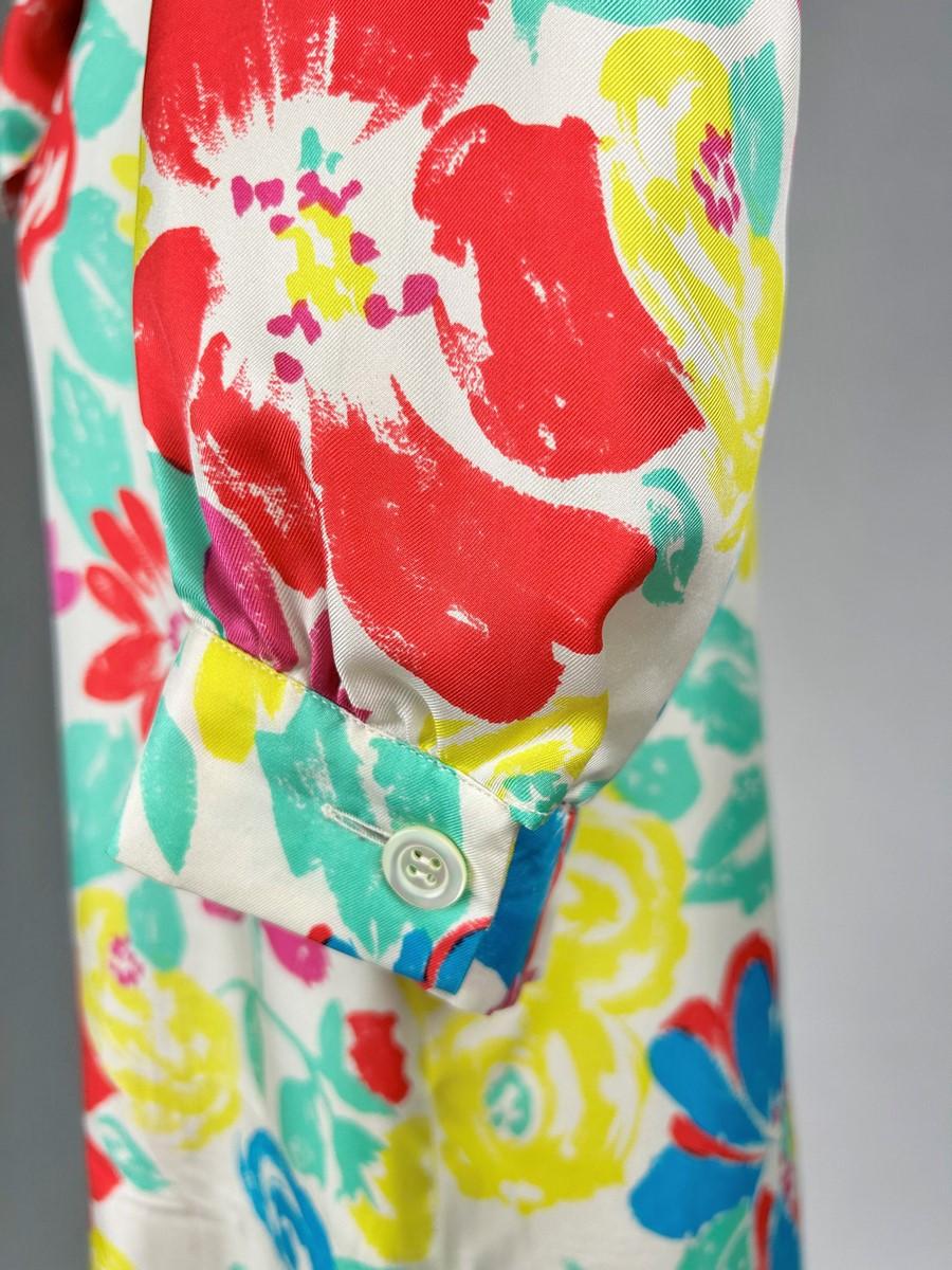 Printed silk blouse by Pierre Balmain - France Circa 1985 For Sale 5