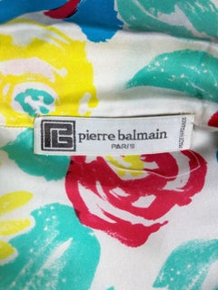 Camicetta in seta stampata di Pierre Balmain - Francia CIRCA 1985