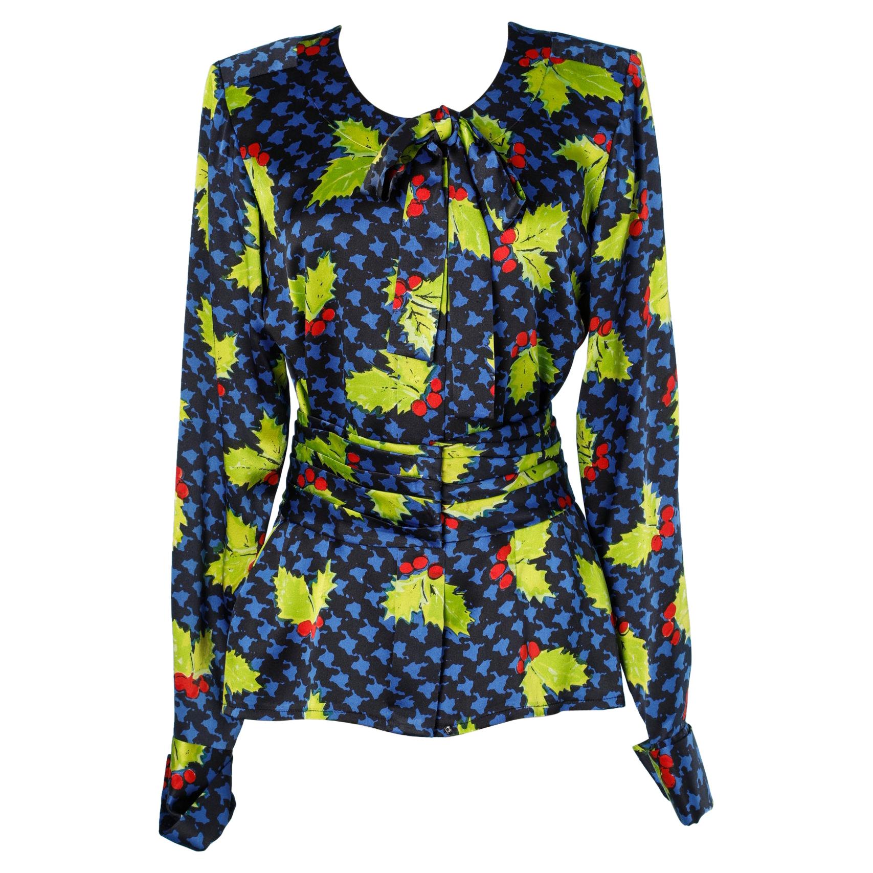 Printed silk blouse Yves Saint Laurent Haute-Couture 