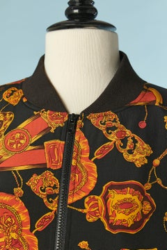 Printed silk blouson with zip closure I Multipli Di Krizia
