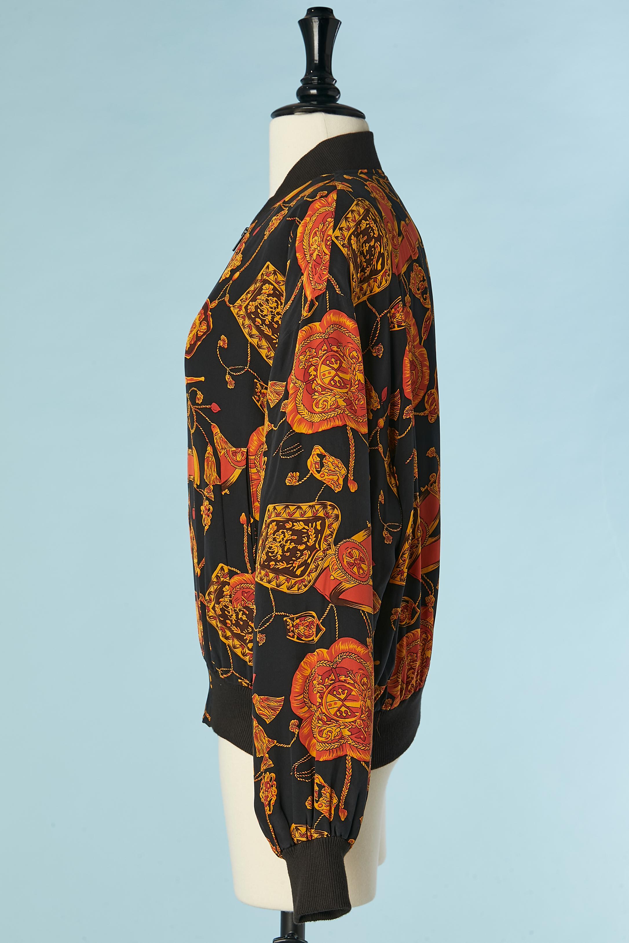 Women's Printed silk blouson with zip closure I Multipli Di Krizia  For Sale