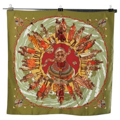 Printed silk Carré scarf "Les perles du Keyna" Hermès