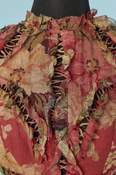 Printed silk chiffon backless dress with cut-work  ZIMMERMANN