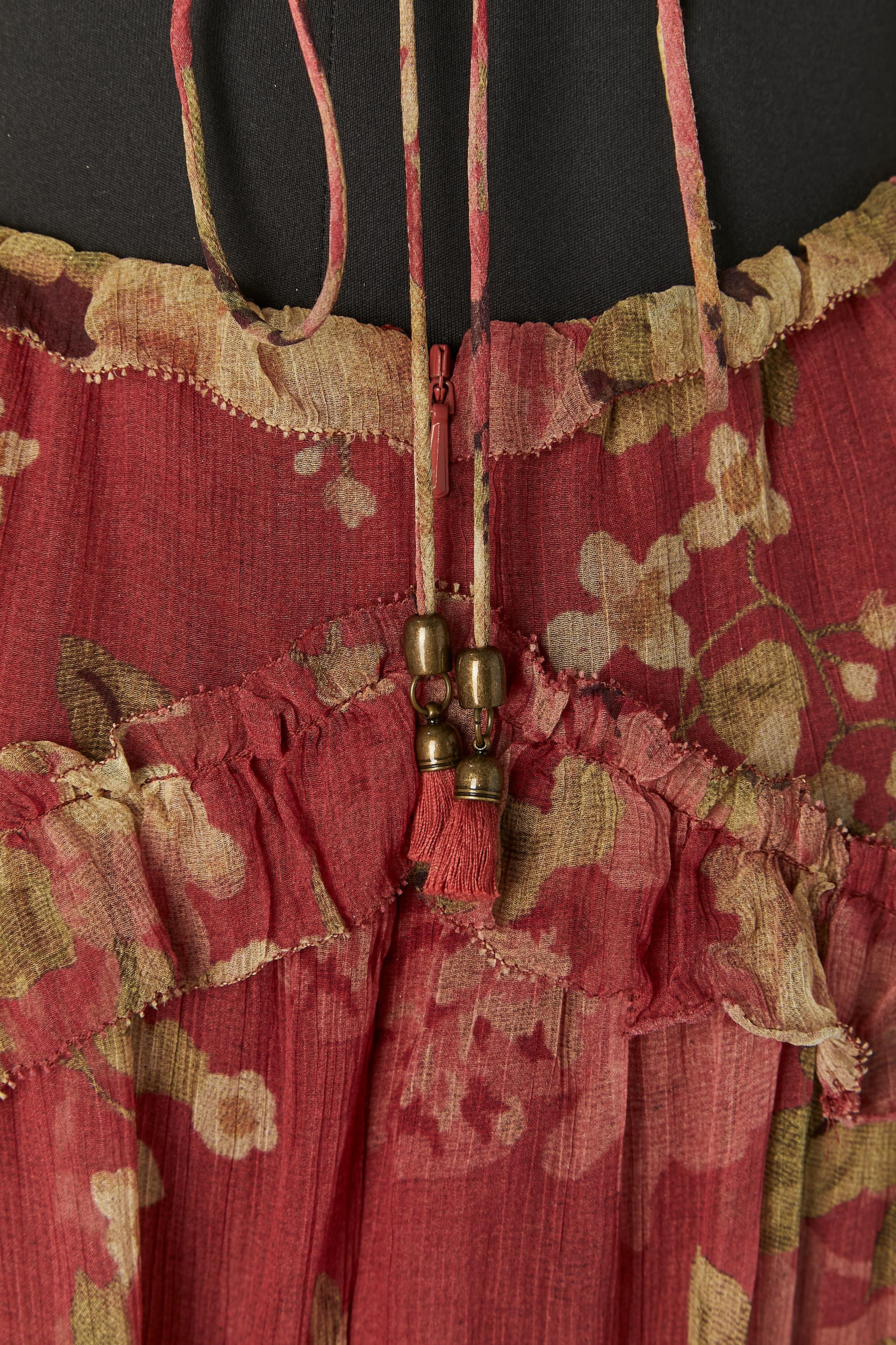 Vestido sin espalda de gasa de seda estampada con trabajo de corte  ZIMMERMANN en venta 4