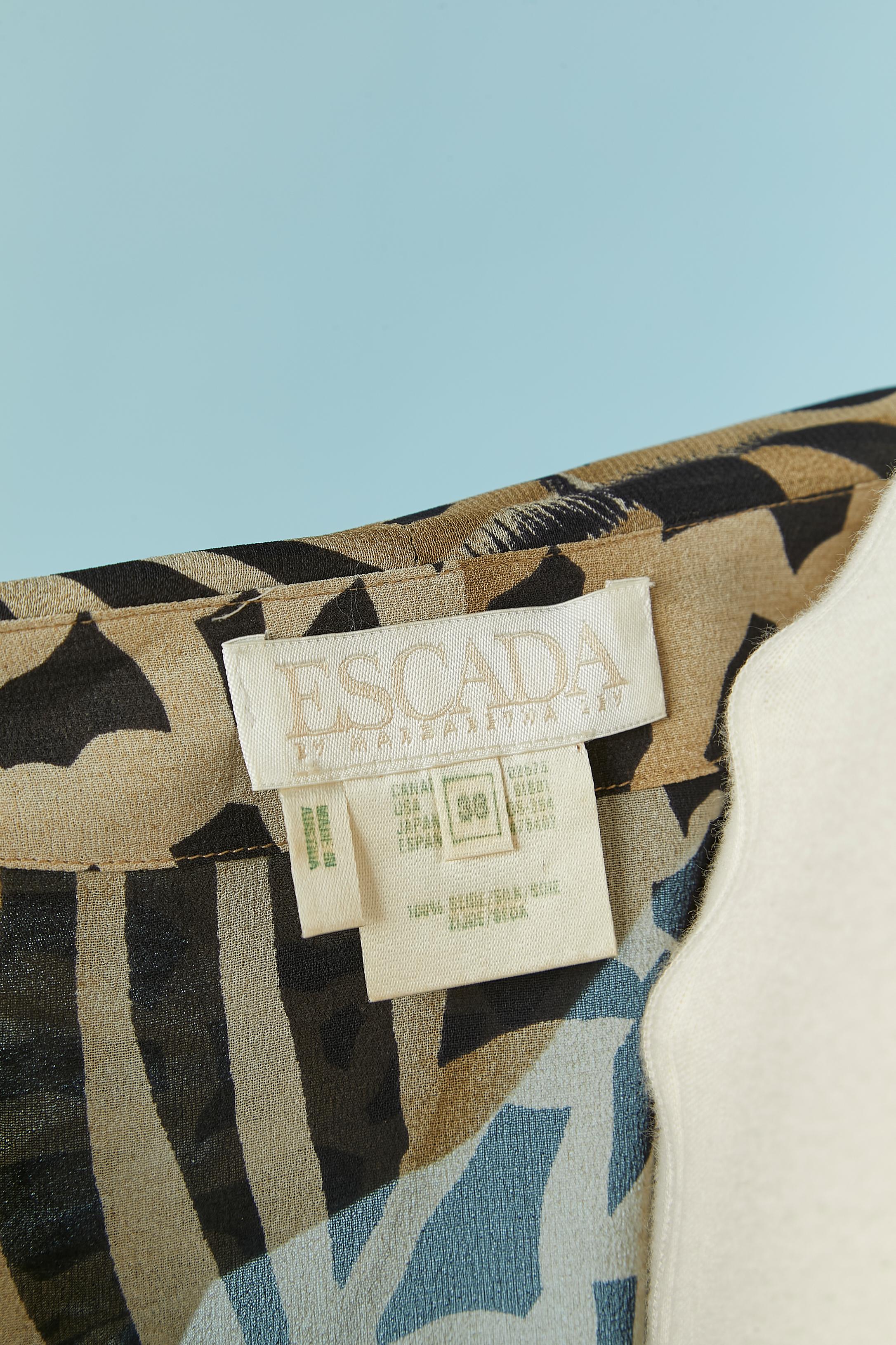 Printed silk chiffon shirt  with bow tie ESCADA by Margareta LEY in vendita 2