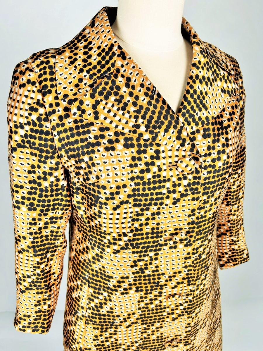 da uomo o donna Cappotto in seta stampata di Jean Hercey - Parigi, circa 1965 in vendita