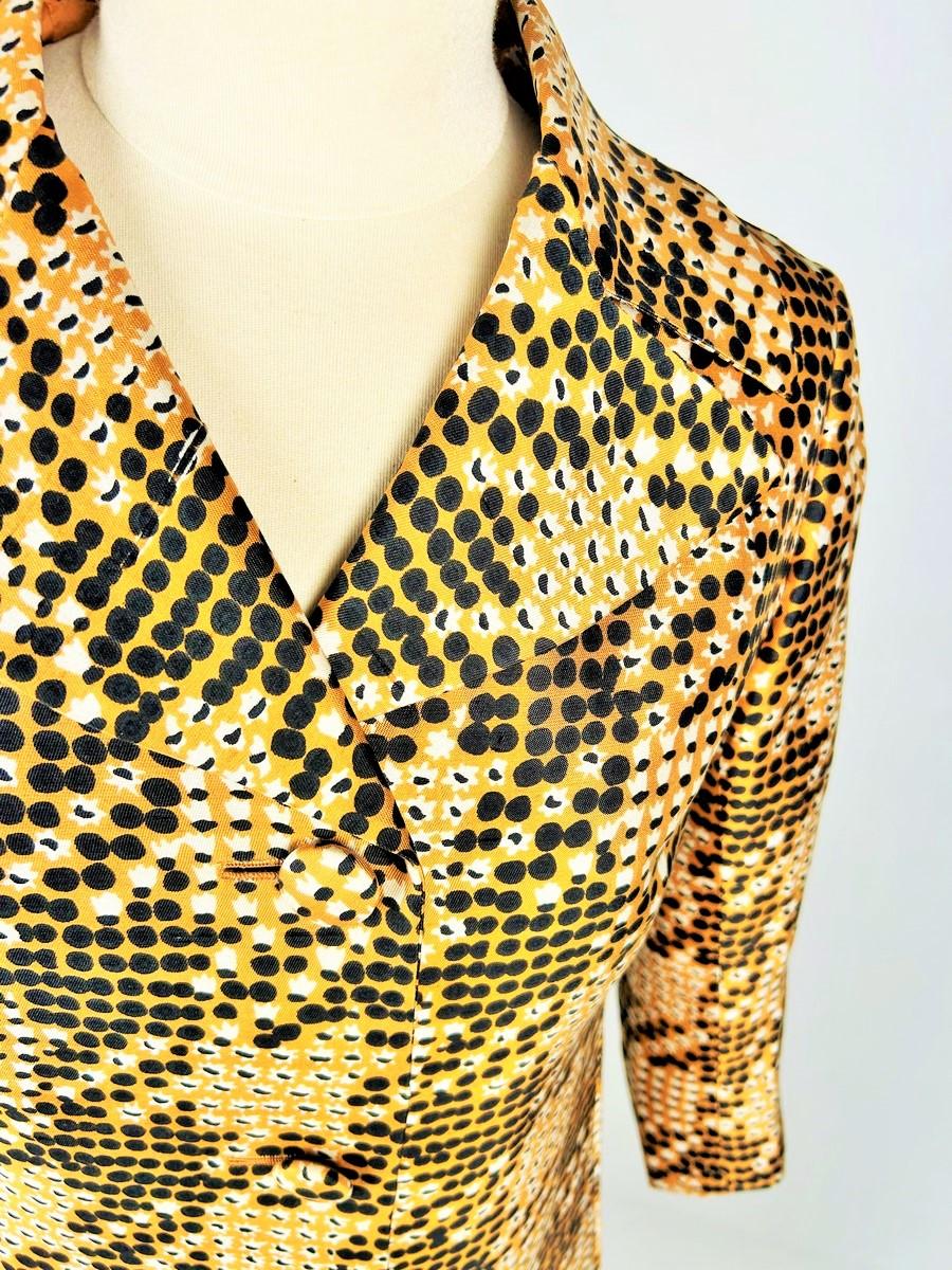Cappotto in seta stampata di Jean Hercey - Parigi, circa 1965 in vendita 3