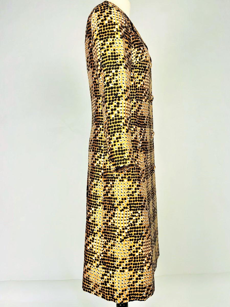 Cappotto in seta stampata di Jean Hercey - Parigi, circa 1965 in vendita 4