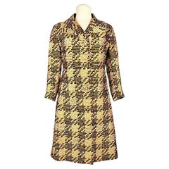 Printed silk coat by Jean Hercey - Paris Circa 1965
