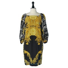 Printed silk cocktail dress CLASS ROBERTO CAVALLI New