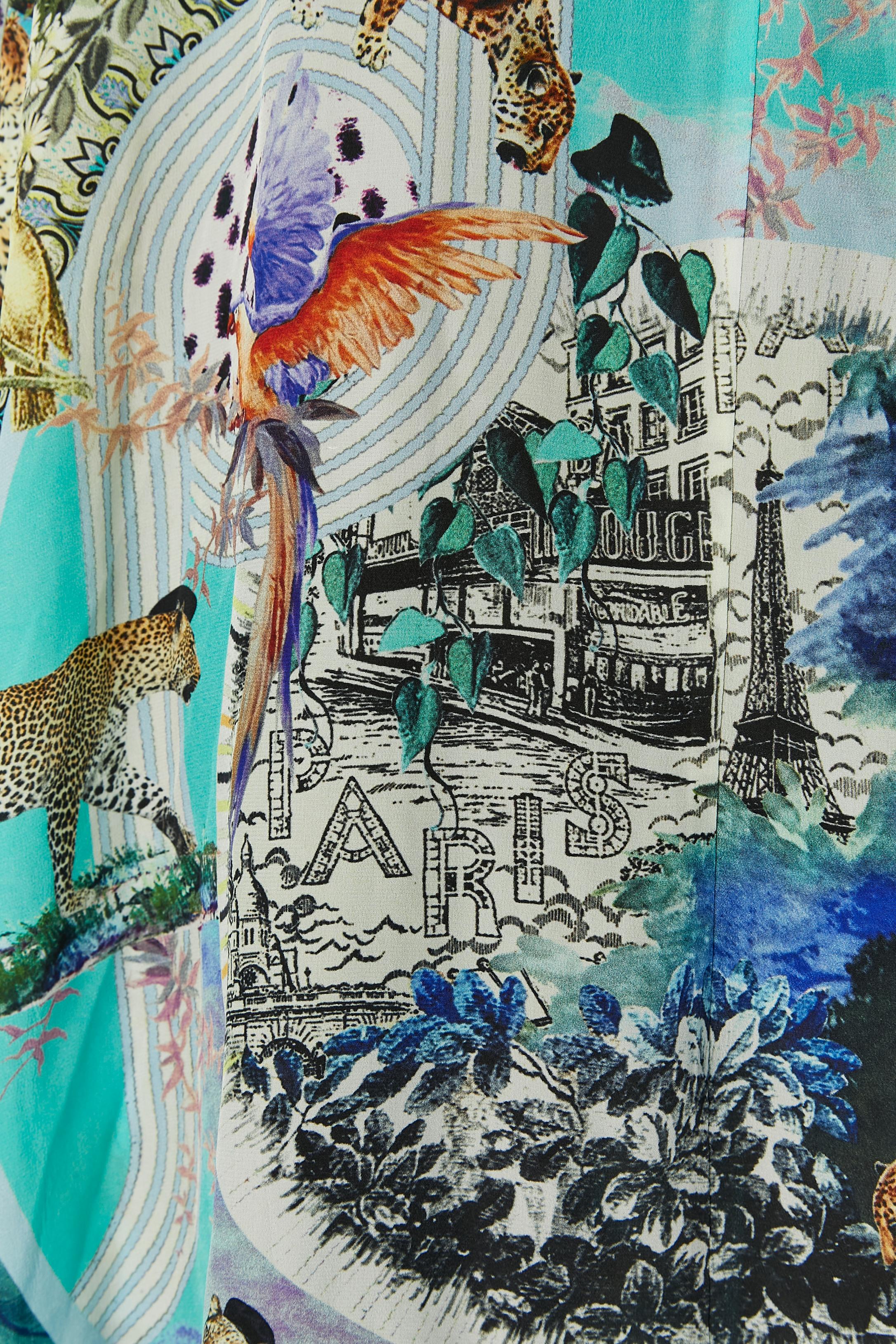 Robe en soie imprimée et ornée de strass CAMILLA (Nouvellement étiquetée) en vente 4