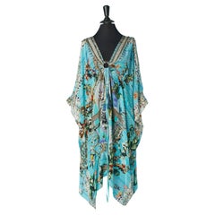 Printed silk dress with rhinestone embellishment CAMILLA (New with tag)