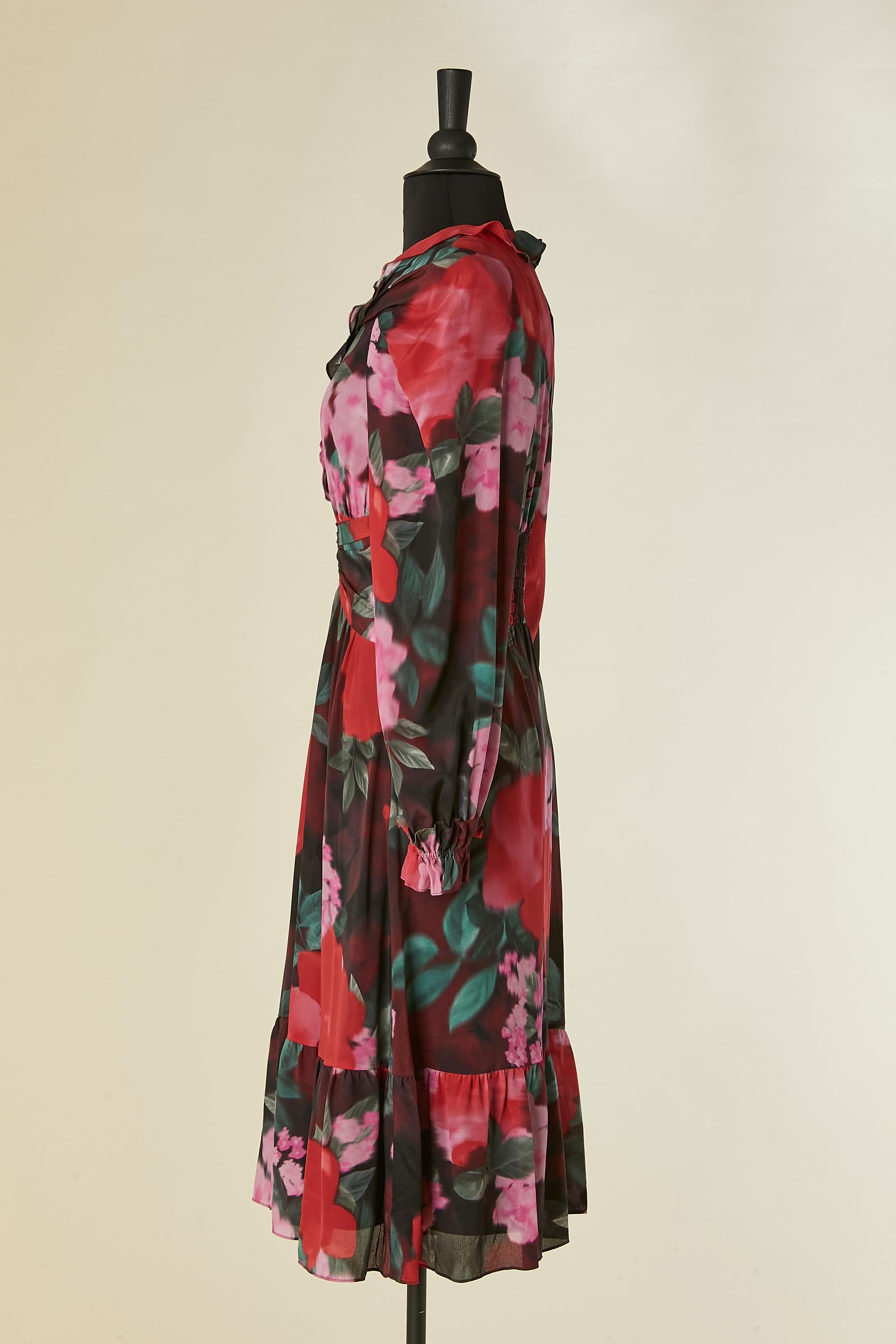 Bedrucktes Seidenkleid mit Rüsche UNGARO Damen im Angebot