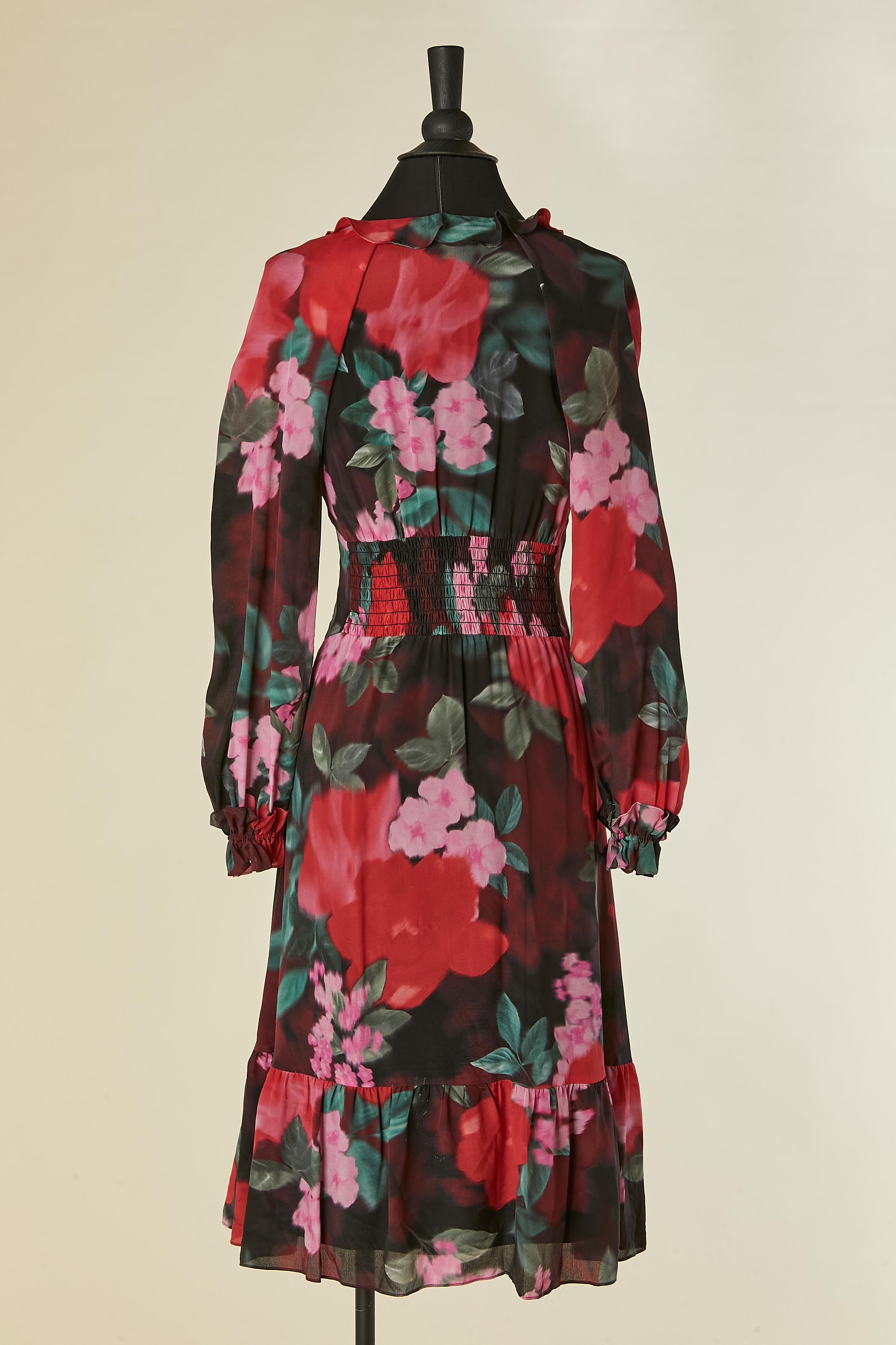 Bedrucktes Seidenkleid mit Rüsche UNGARO im Angebot 1