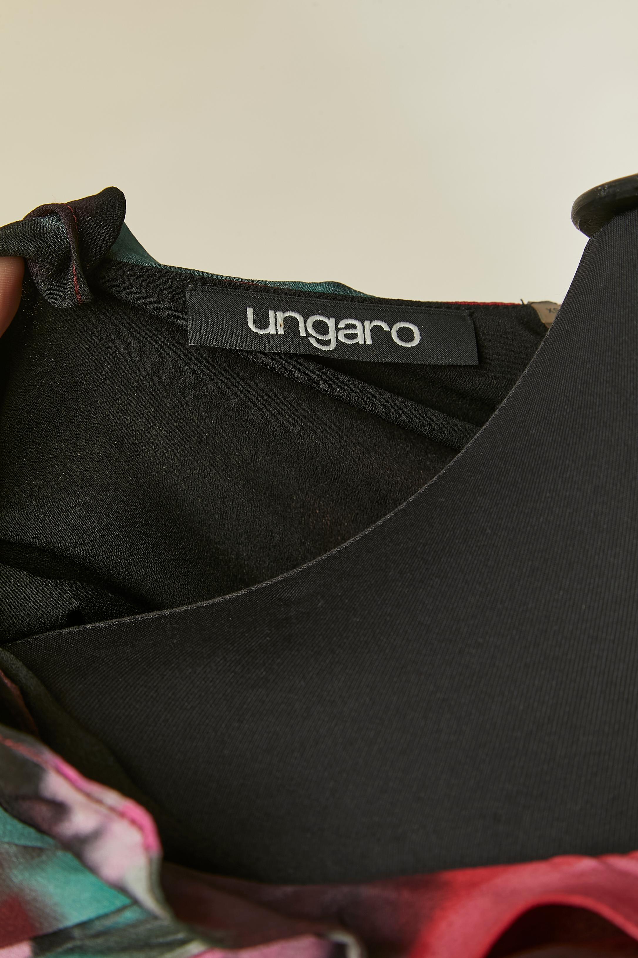 Bedrucktes Seidenkleid mit Rüsche UNGARO im Angebot 2