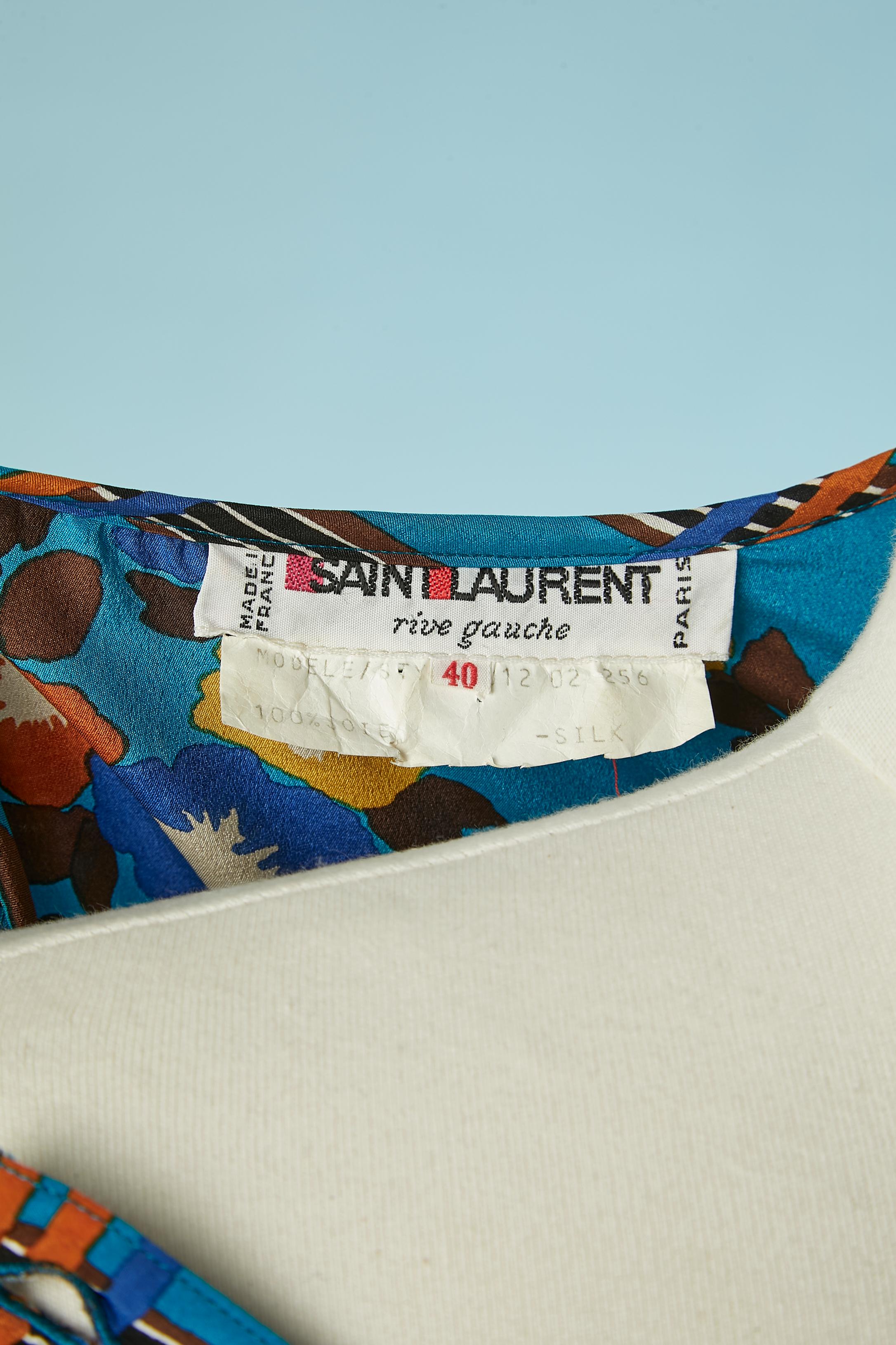 Robe en soie imprimée à volants SAINT LAURENT Rive Gauche en vente 2