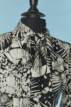 Printed silk jacquard cocktail dress with bow tie Saint Laurent Rive Gauche