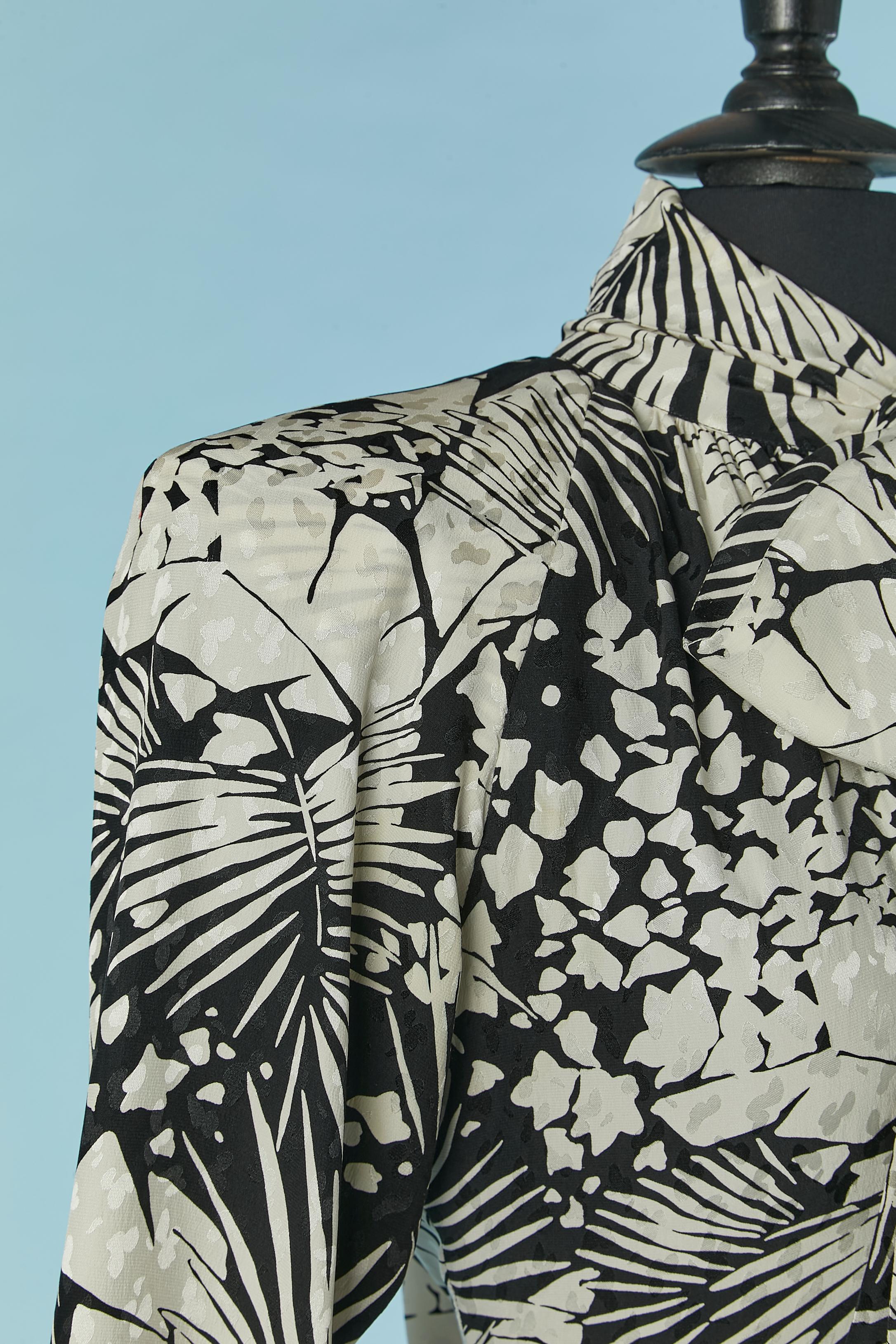 Women's Printed silk jacquard cocktail dress with bow tie Saint Laurent Rive Gauche For Sale