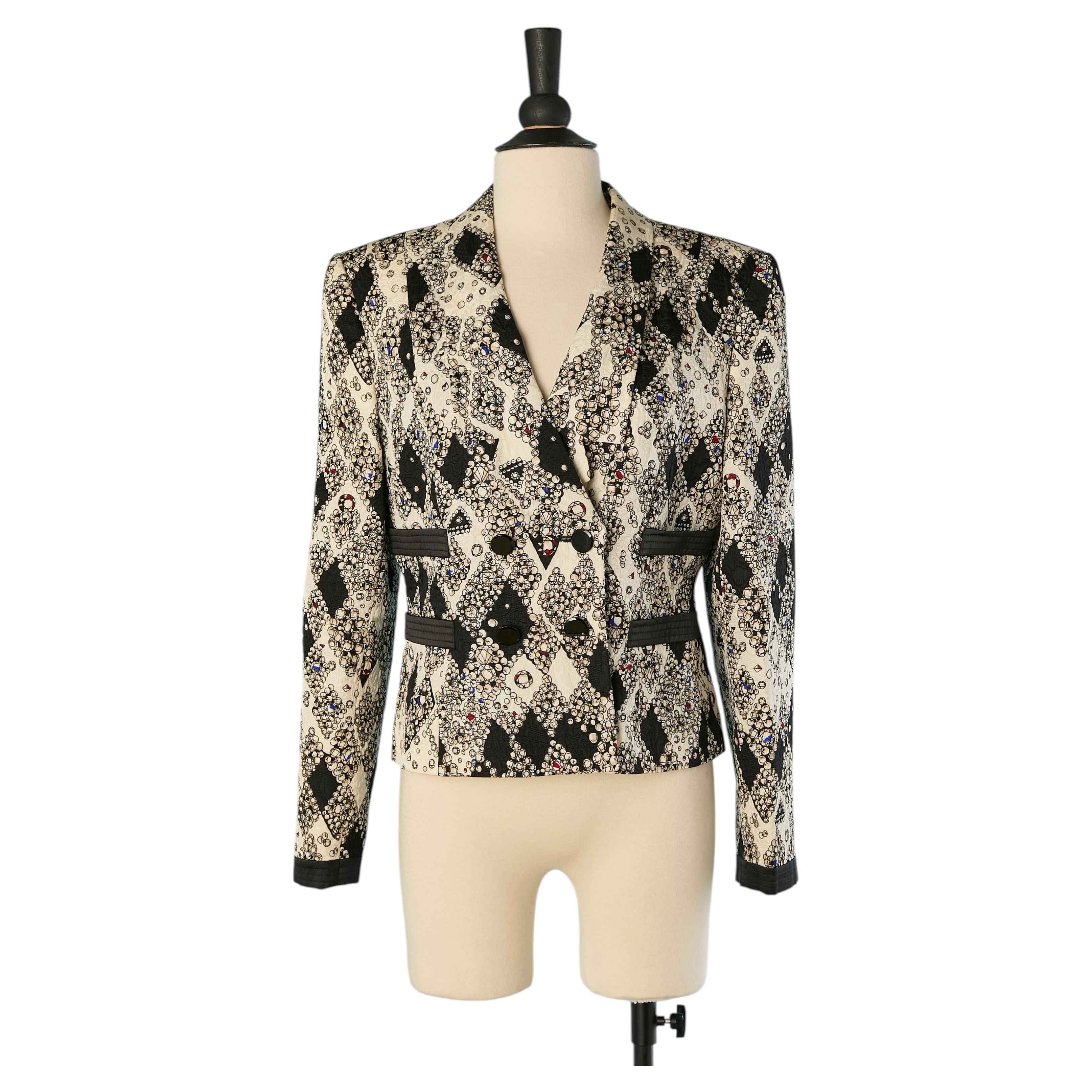 Printed silk jacquard double breasted jacket LOUIS FERAUD