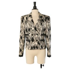 Chaqueta de doble botonadura de jacquard de seda estampado de Louis Feraud
