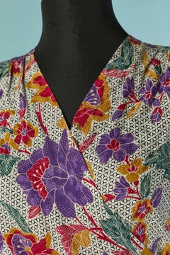Vestido de jacquard de seda estampado SAINT LAURENT RIVE GAUCHE