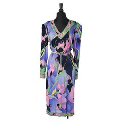 Jersey de seda estampado con cinturón LEONARD