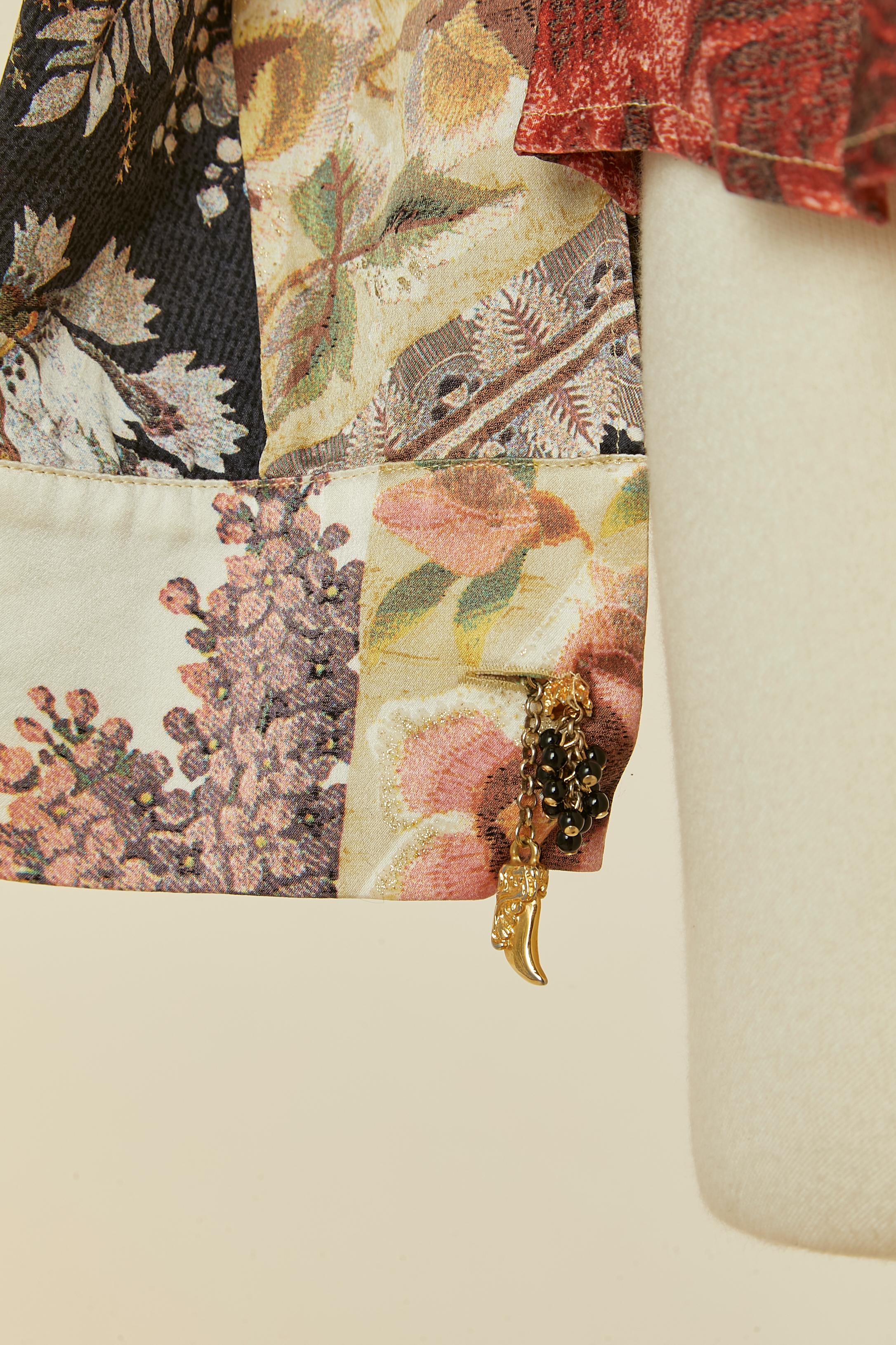Marron Chemise en soie imprimée ROBERTO Cavalli en vente