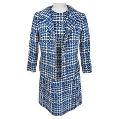 Printed silk suit by Jules-François Crahay for Nina Ricci Circa 1956-1960