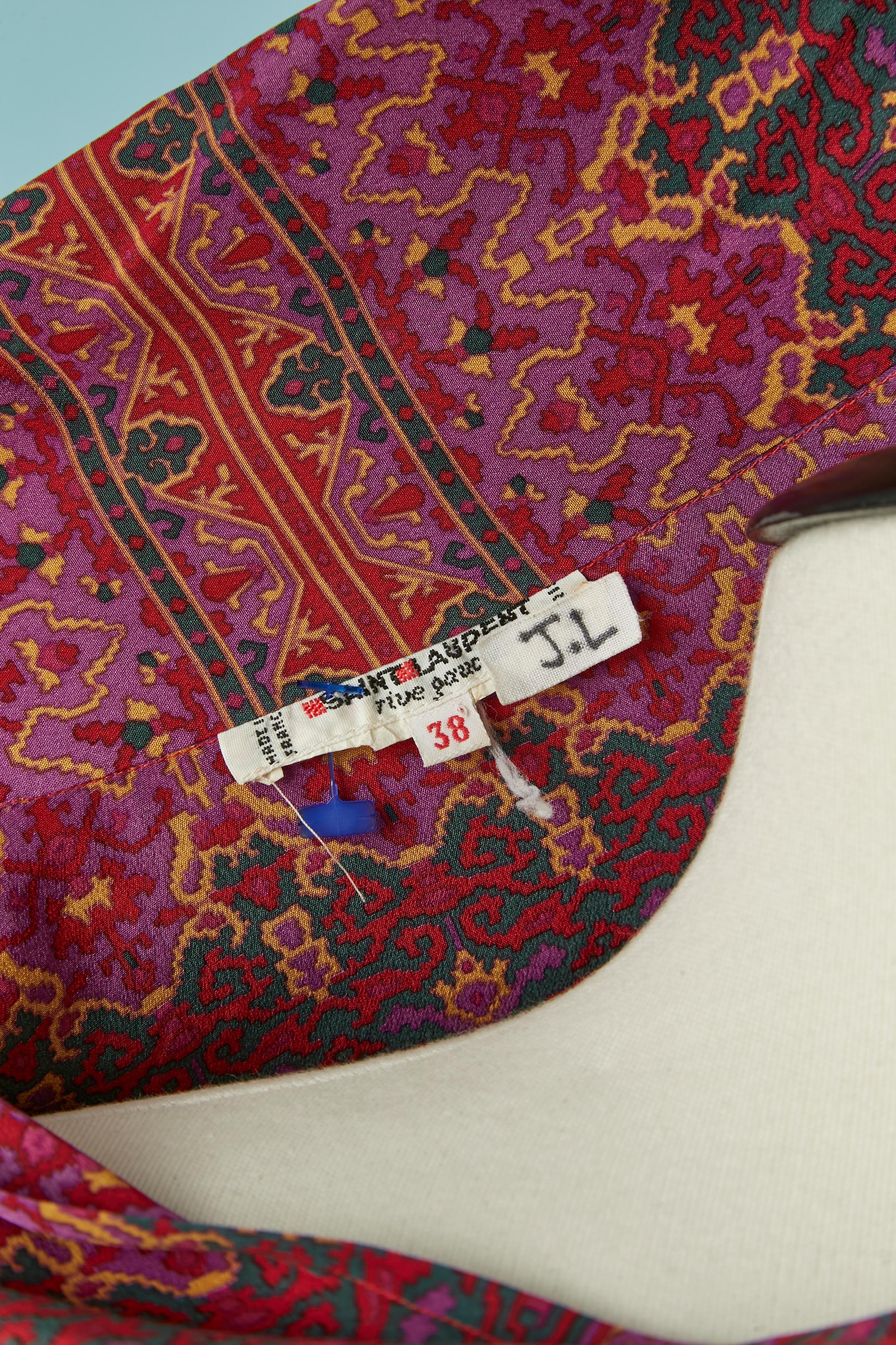 Túnica de seda estampada con pajarita SAINT LAURENT RIVE GAUCHE en venta 1