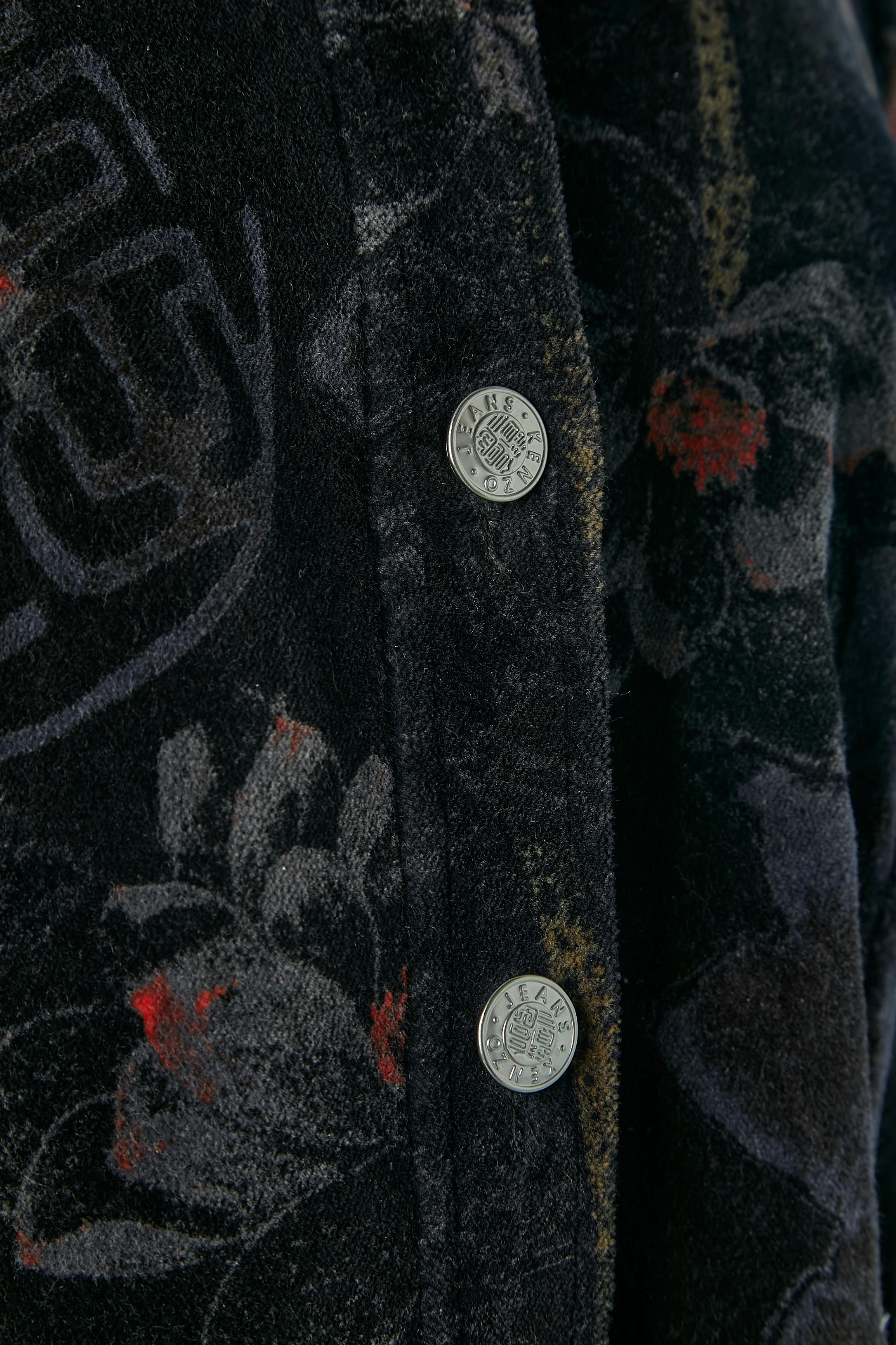 Printed single breasted jacket KENZO Jeans In Excellent Condition For Sale In Saint-Ouen-Sur-Seine, FR