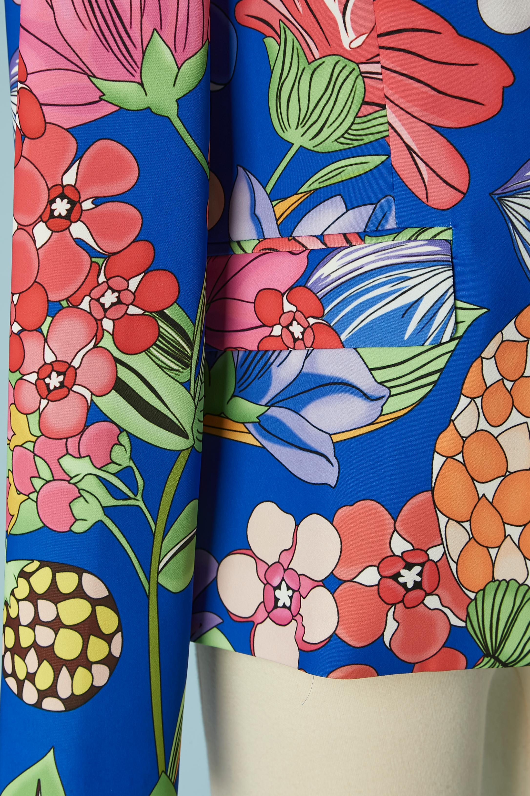 Veste imprimée à simple boutonnage avec motif floral Gai Mattiolo Love to Love Excellent état - En vente à Saint-Ouen-Sur-Seine, FR