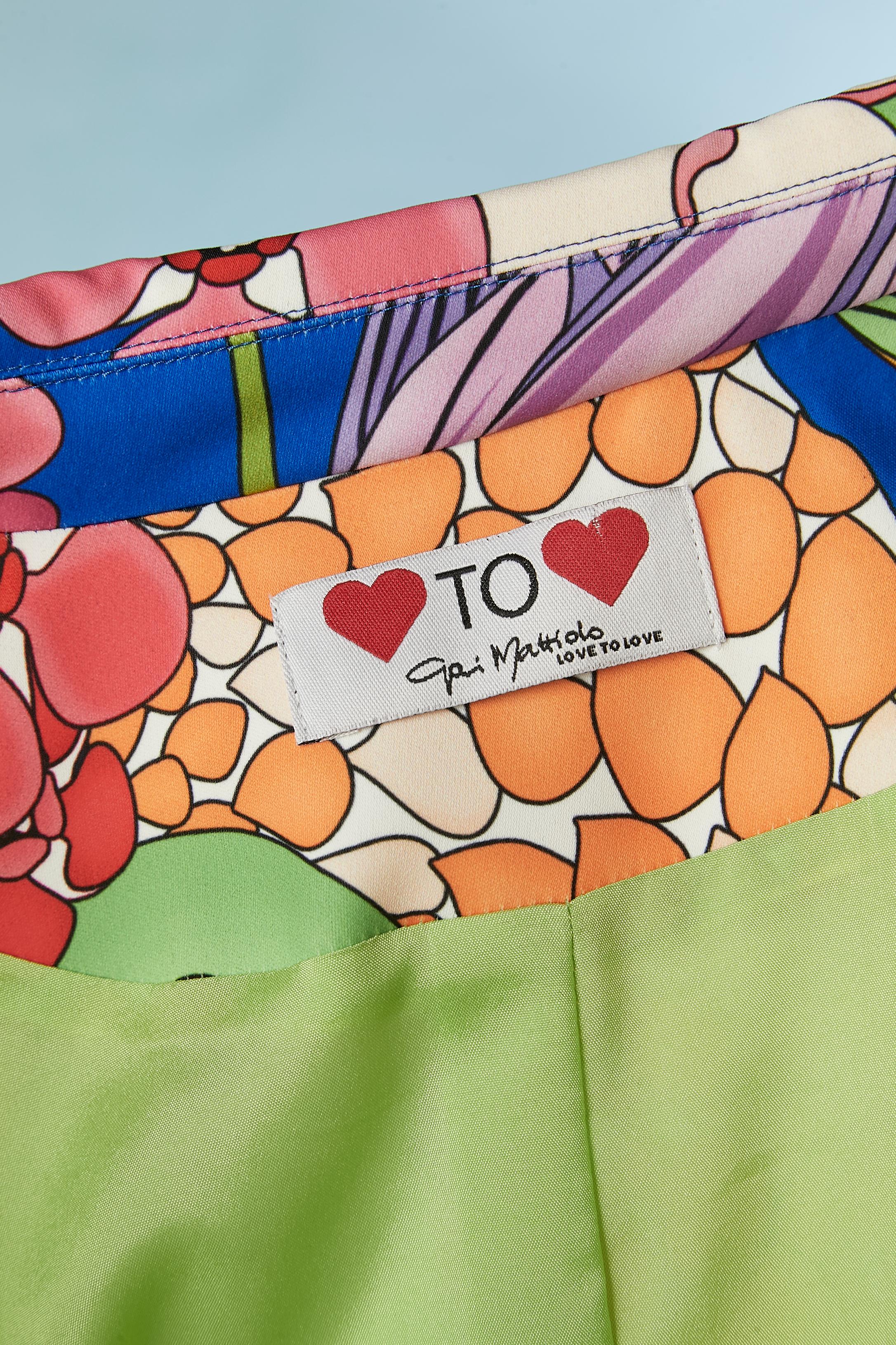 Veste imprimée à simple boutonnage avec motif floral Gai Mattiolo Love to Love en vente 2