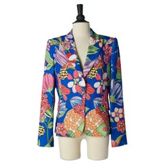 Printed single-breasted jacket with flower pattern Gai Mattiolo Love to Love 