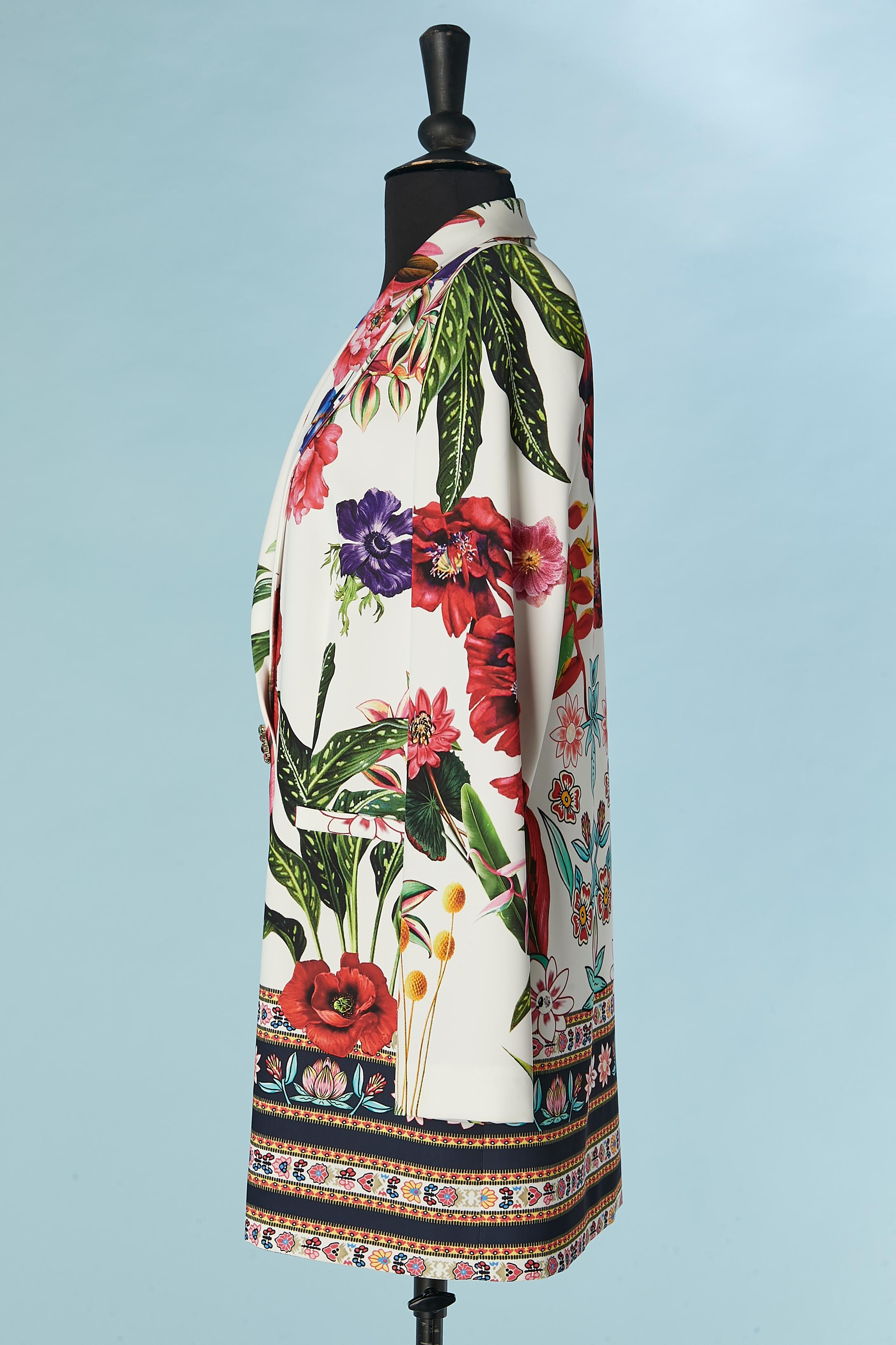 Women's Printed single-breasted jacket with jewelerry button Gai Mattiolo Love to Love For Sale