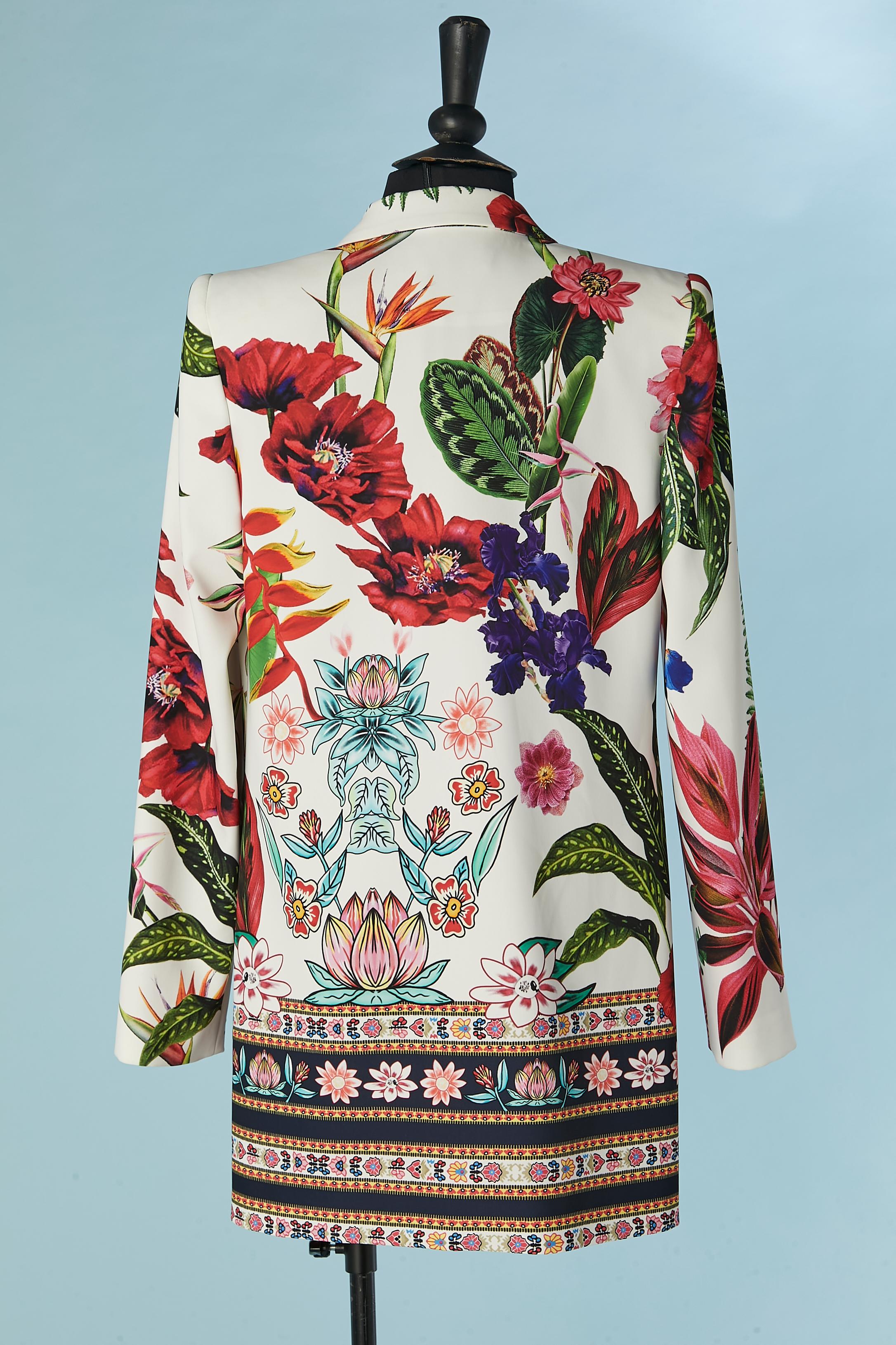 Printed single-breasted jacket with jewelerry button Gai Mattiolo Love to Love For Sale 1