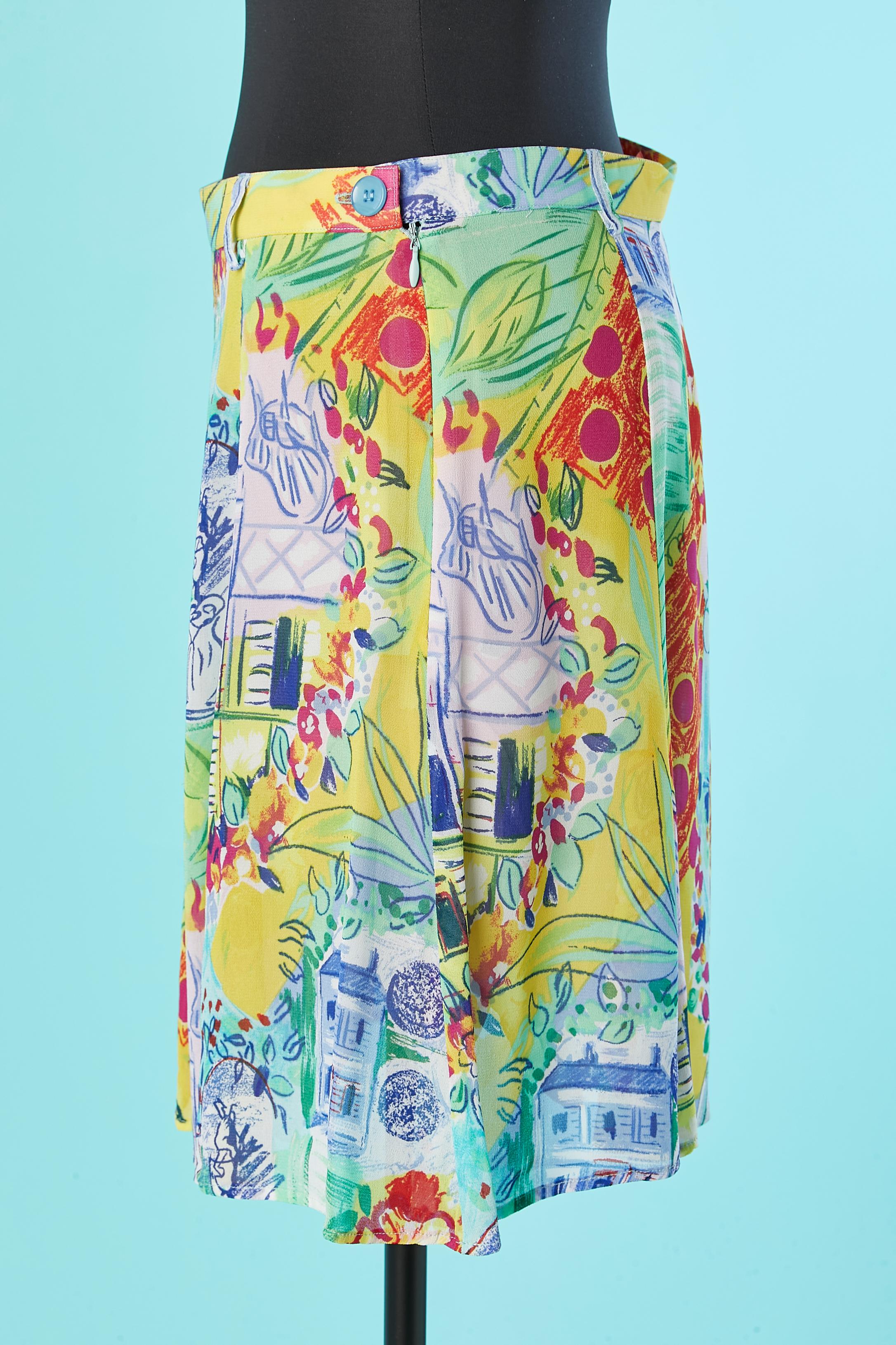Printed skirt Kenzo JUNGLE  In Excellent Condition For Sale In Saint-Ouen-Sur-Seine, FR