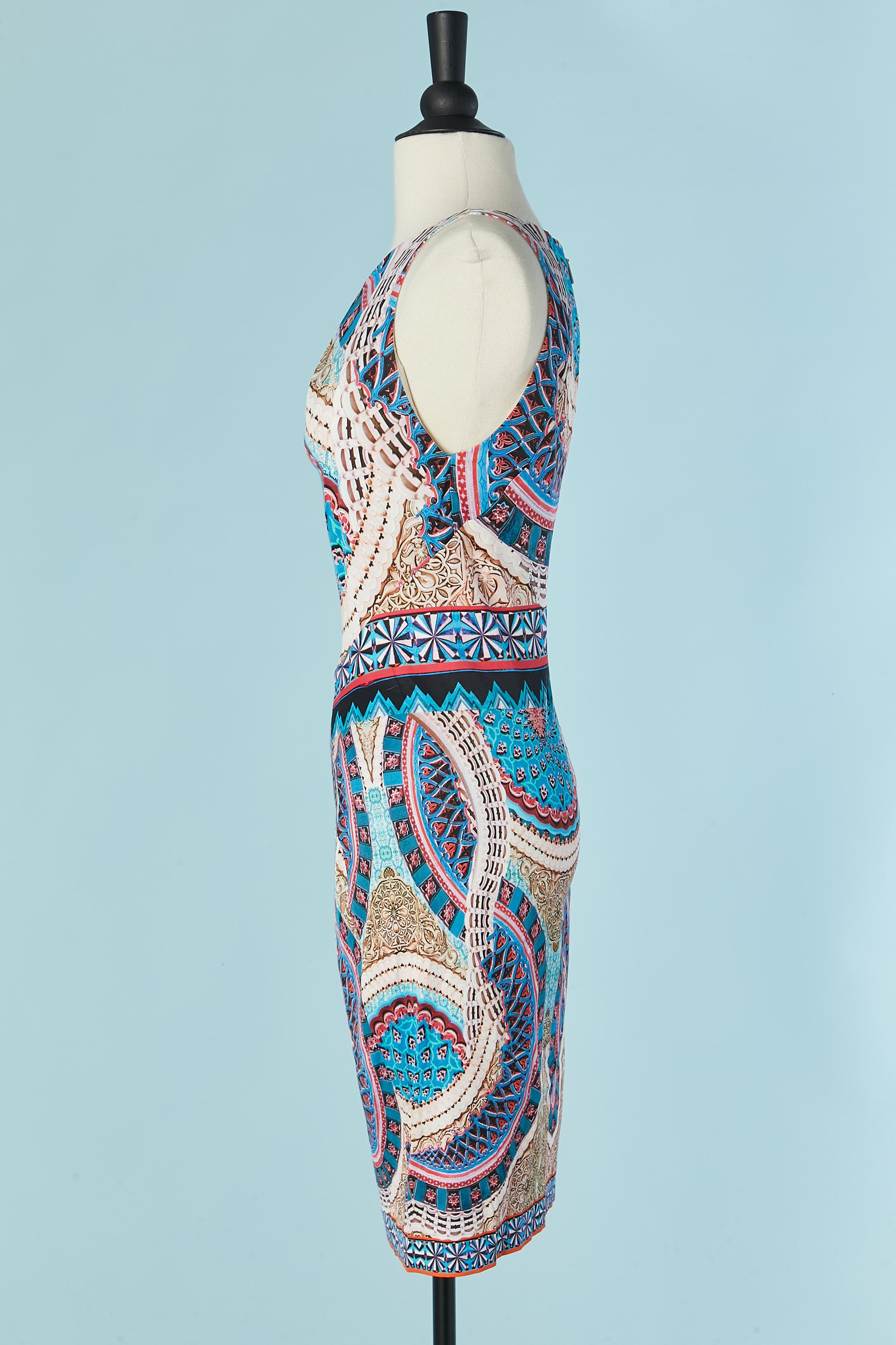Printed sleeveless cocktail dress ROBERTO CAVALLI im Zustand „Hervorragend“ im Angebot in Saint-Ouen-Sur-Seine, FR
