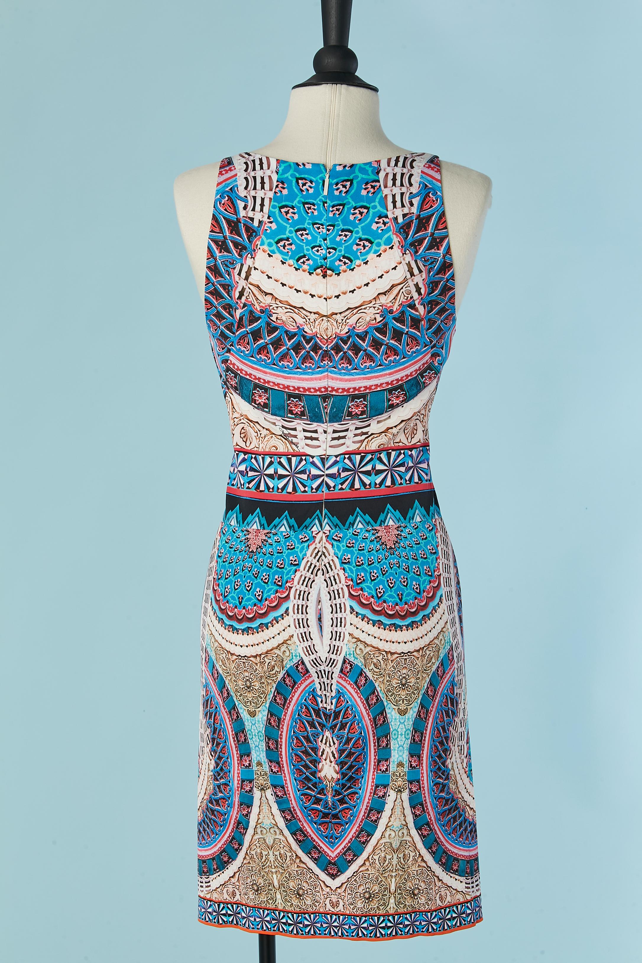 Printed sleeveless cocktail dress ROBERTO CAVALLI Damen im Angebot